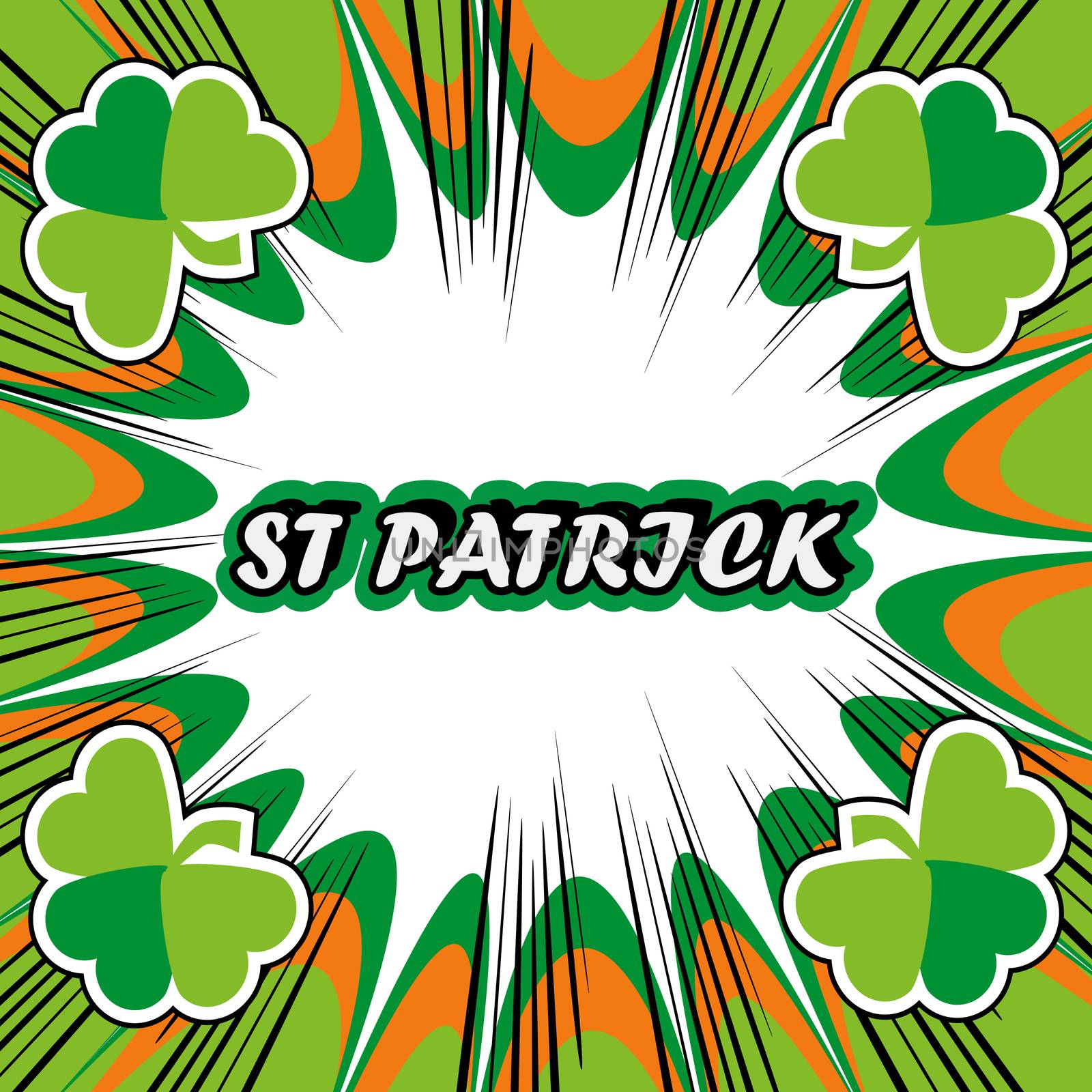 St. Patrick's Day Greeting Card boom retro background