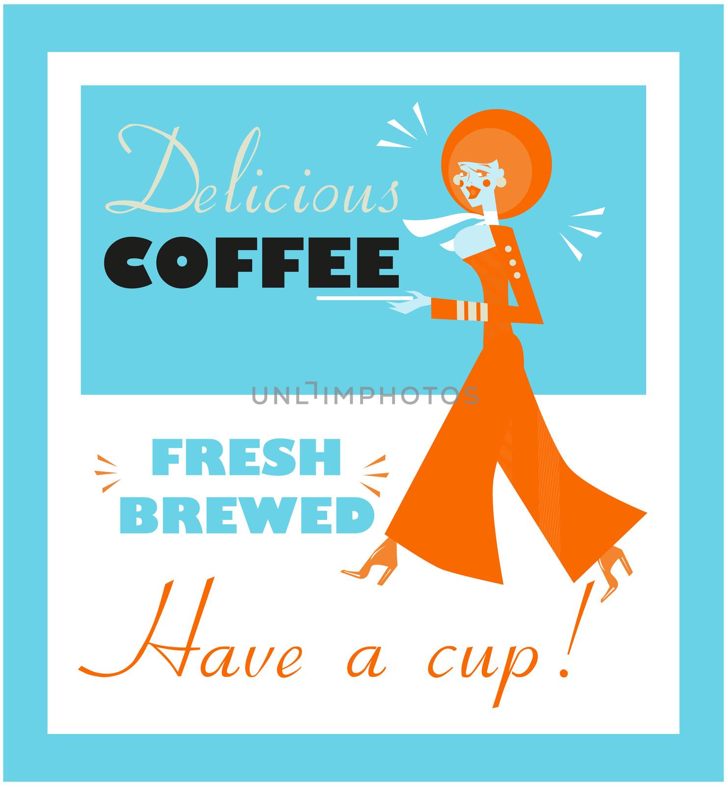 Vintage Food & Drink Poster Print Coffee Vintage sign - Fresh Br by tamaravector