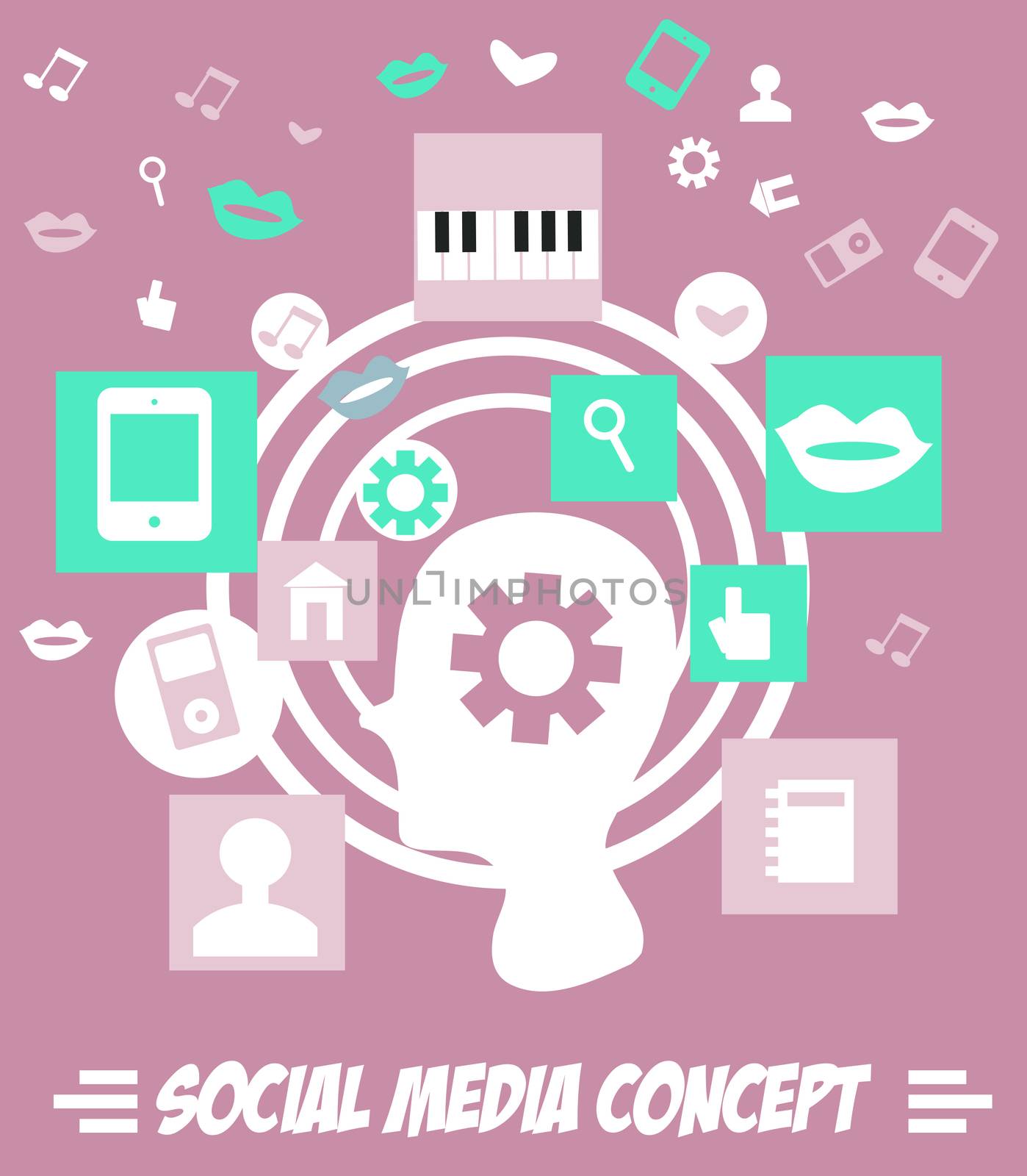 Social media concept with man profiles vector illustration