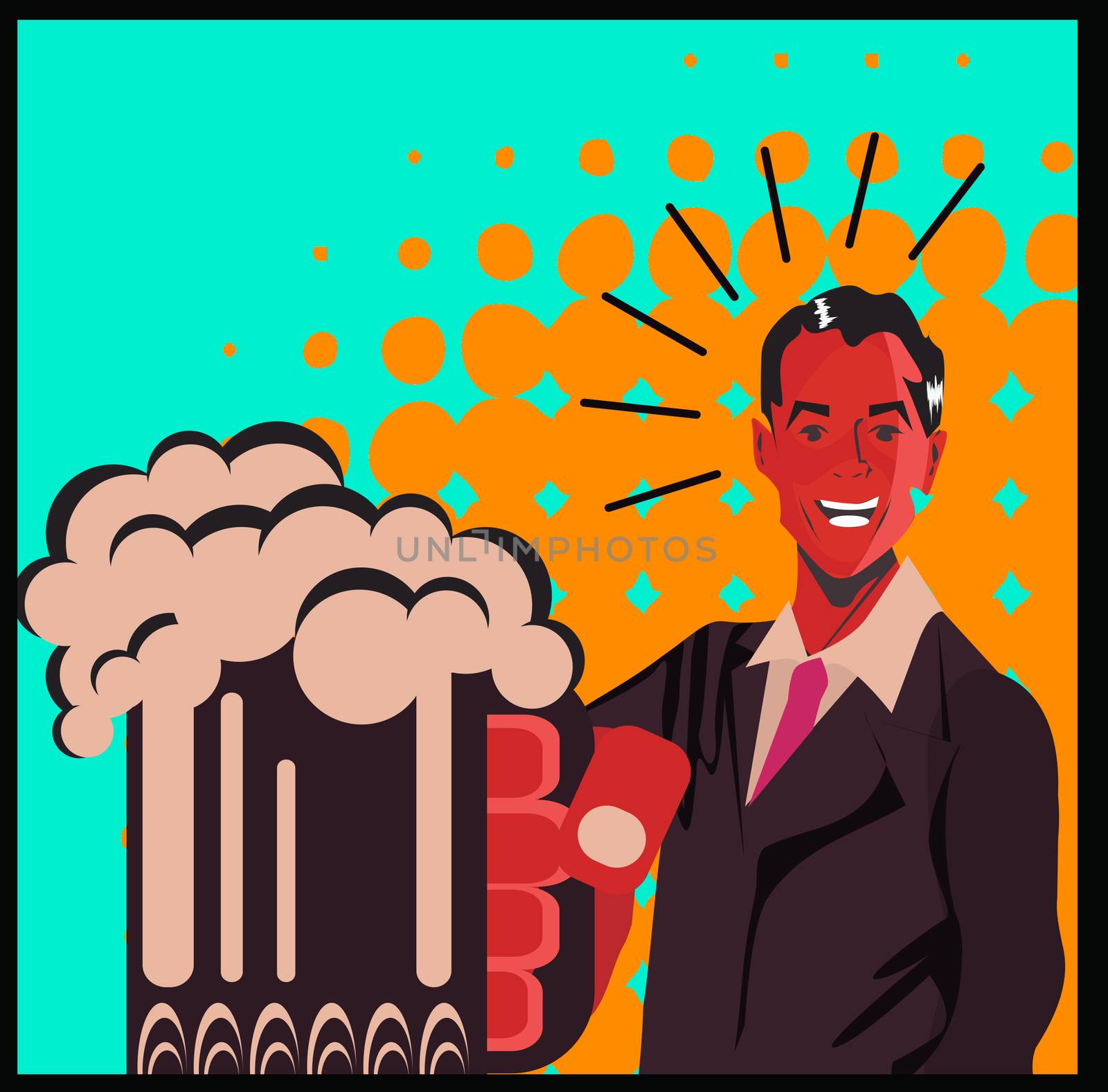 Man With Beer poster by tamaravector