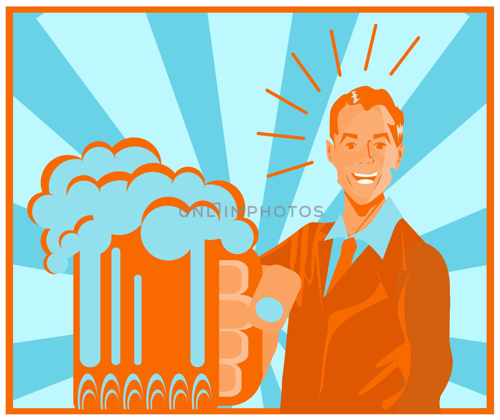 Man With Beer poster by tamaravector