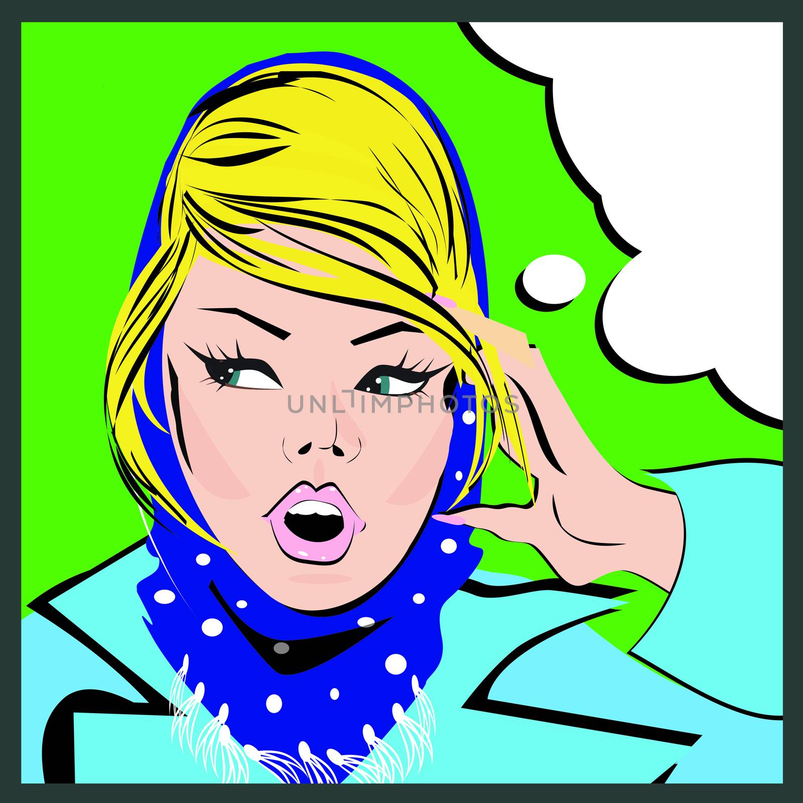 Pop art woman background