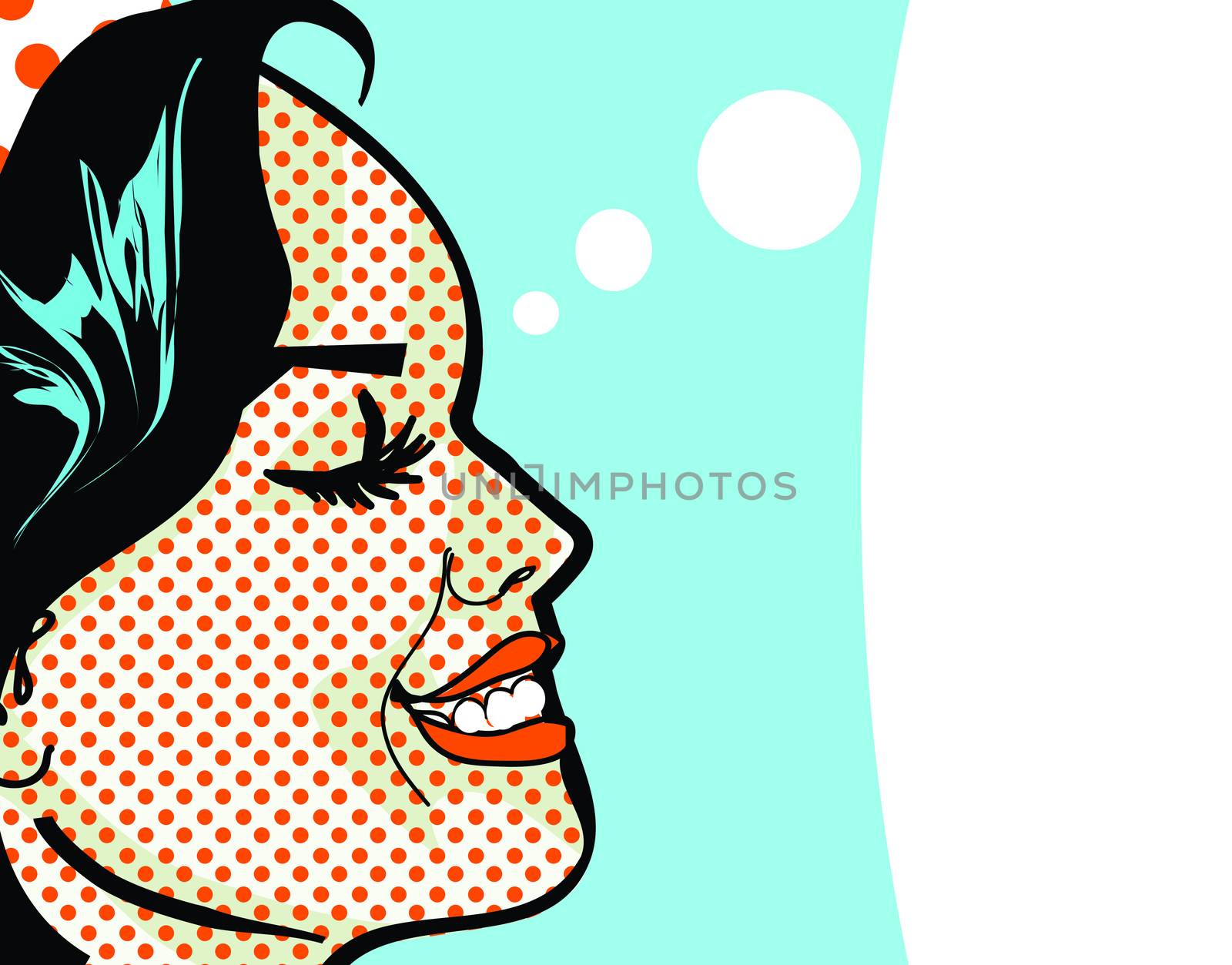 Retro Pop Art Woman happy and smile cry