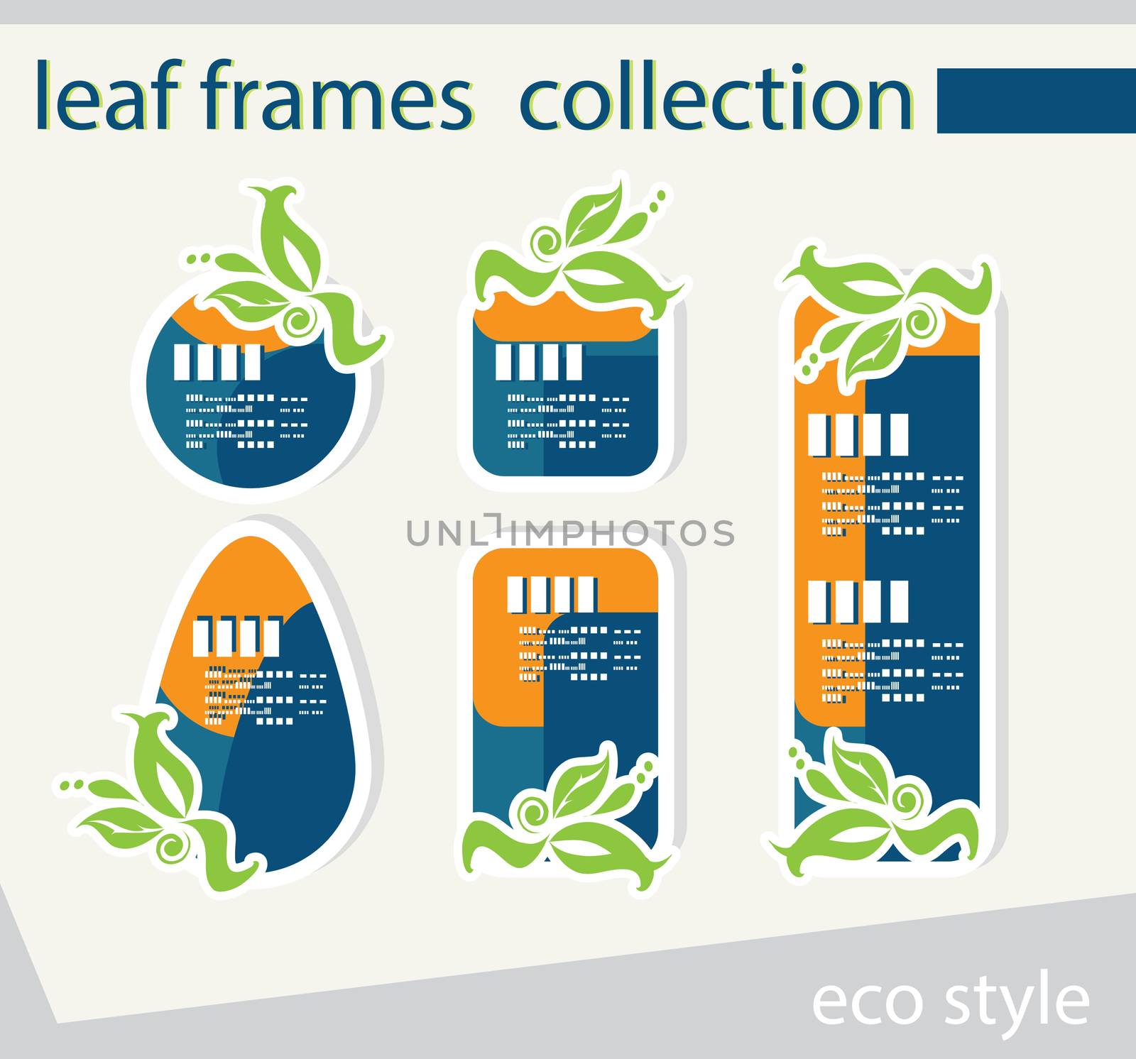 vector leaf frames,collection of labels and stickers