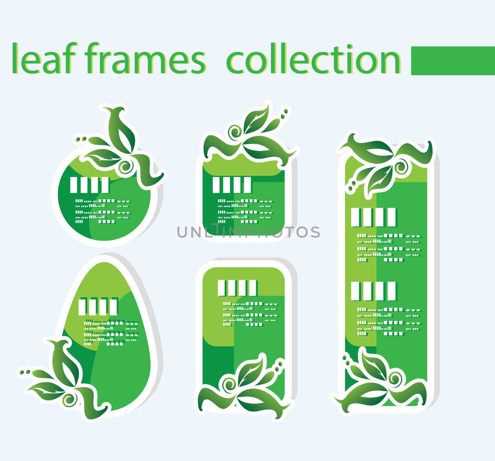 vector leaf frames,collection of labels and stickers