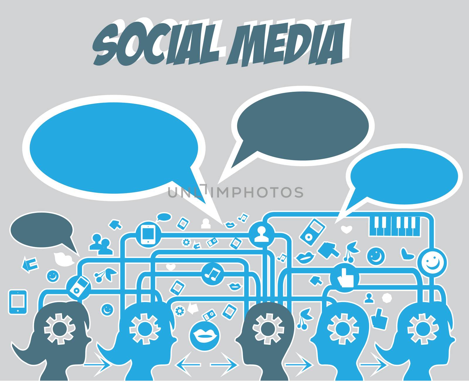 Social media with speech bubble vector illustration by tamaravector