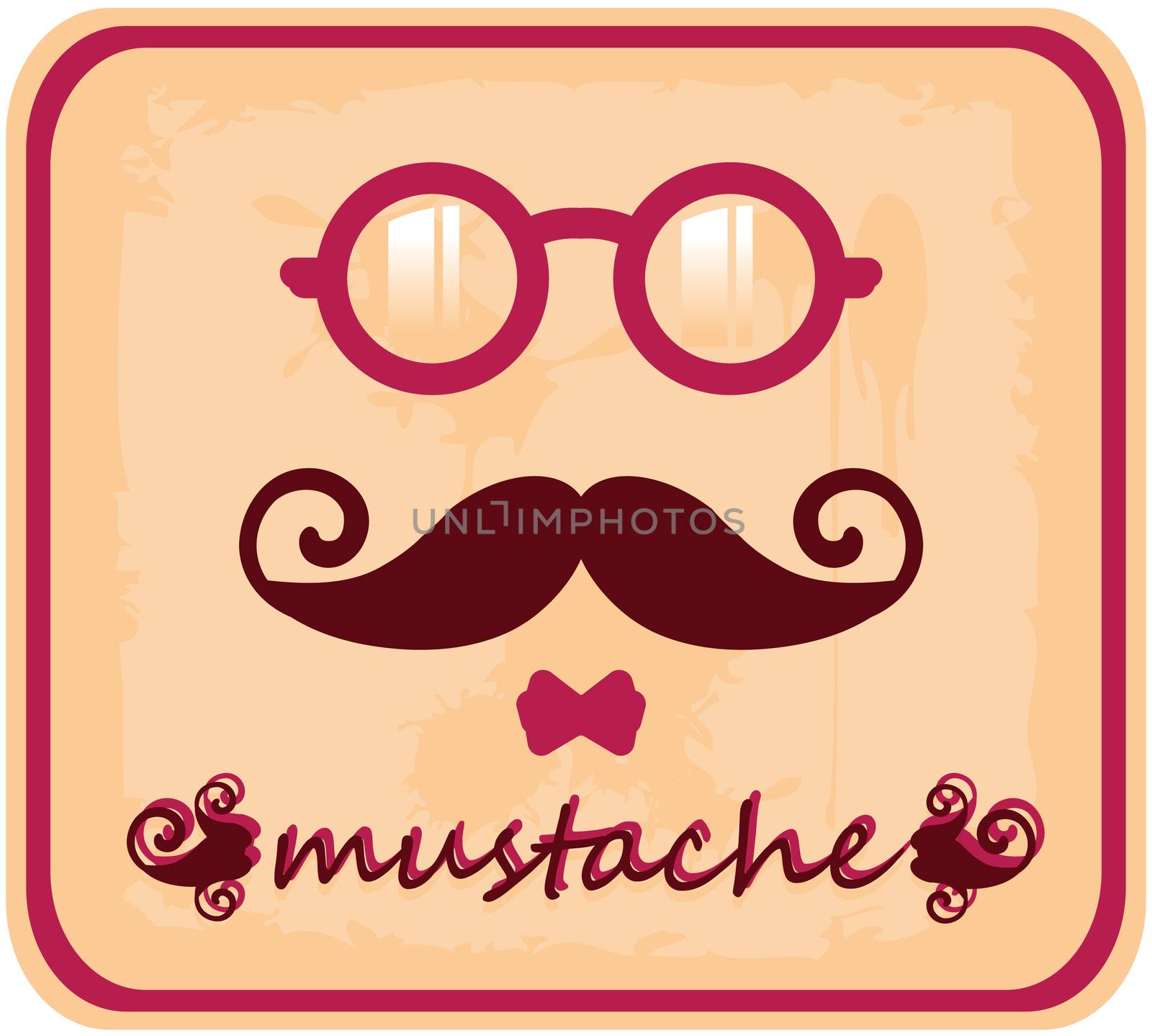 Vector hipster mustache and eyeglasses