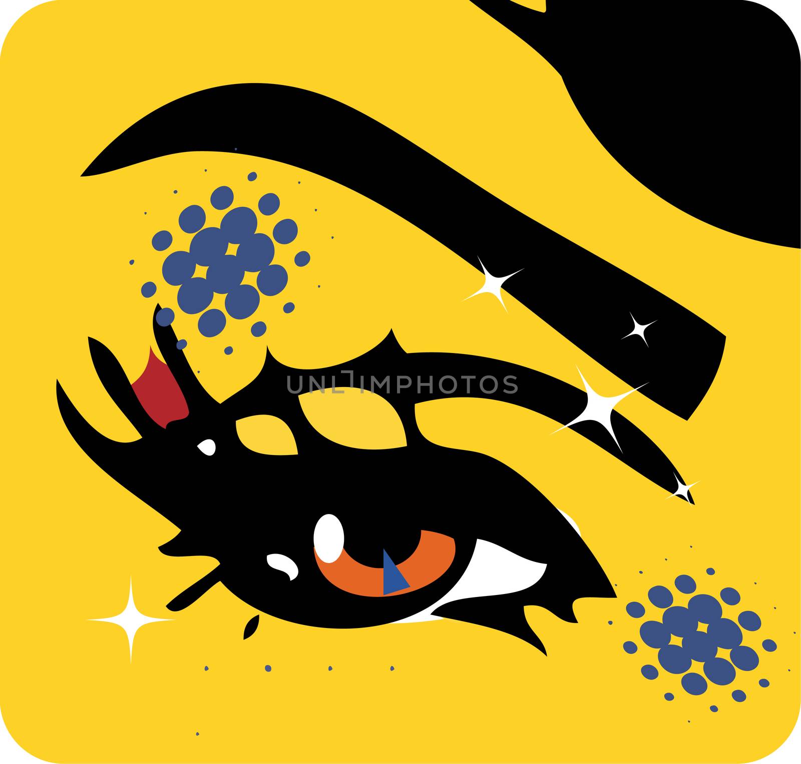 illustration Close-up of woman eye icon emblem symbol background by tamaravector