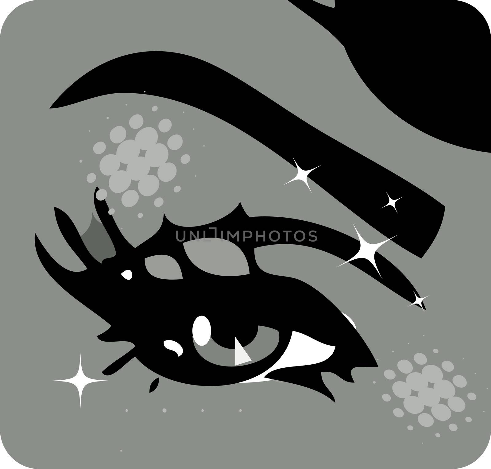 illustration Close-up of woman eye icon emblem symbol background by tamaravector