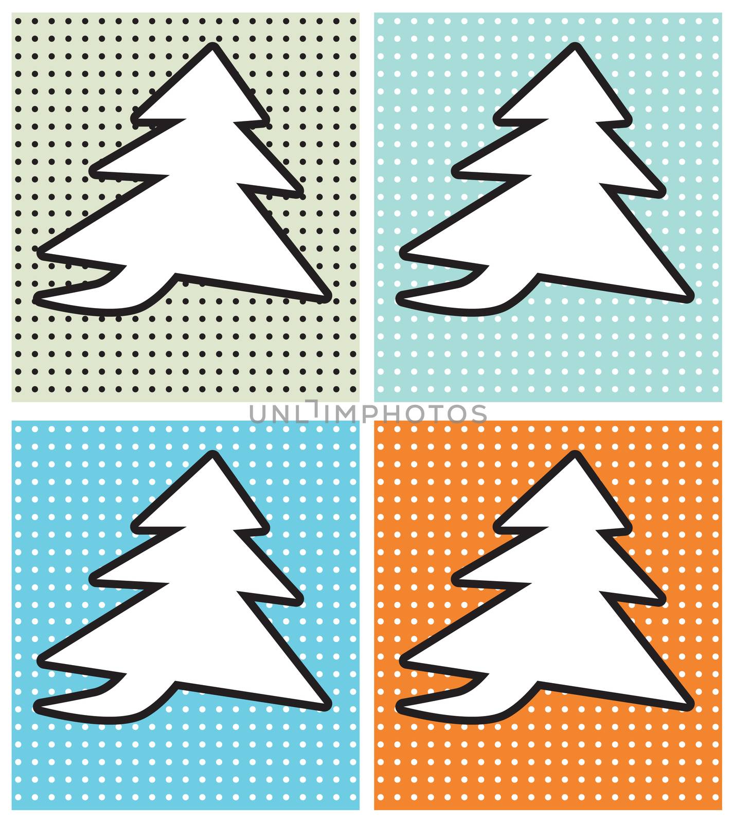 Speech Bubble Christmas Tree in Pop-Art Style by tamaravector