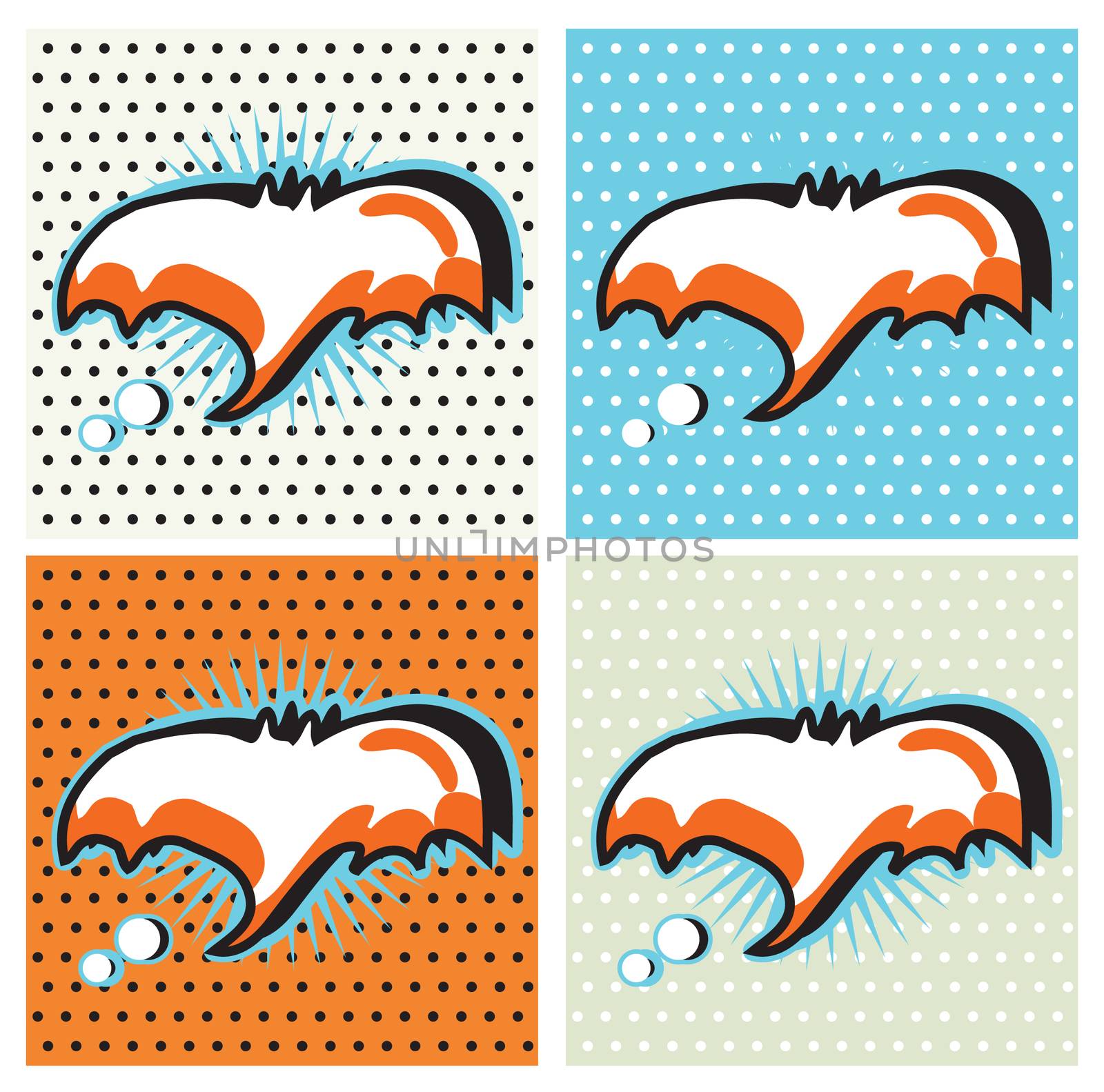 Bat Halloween Speech Bubble in Pop-Art Style backgrounds set