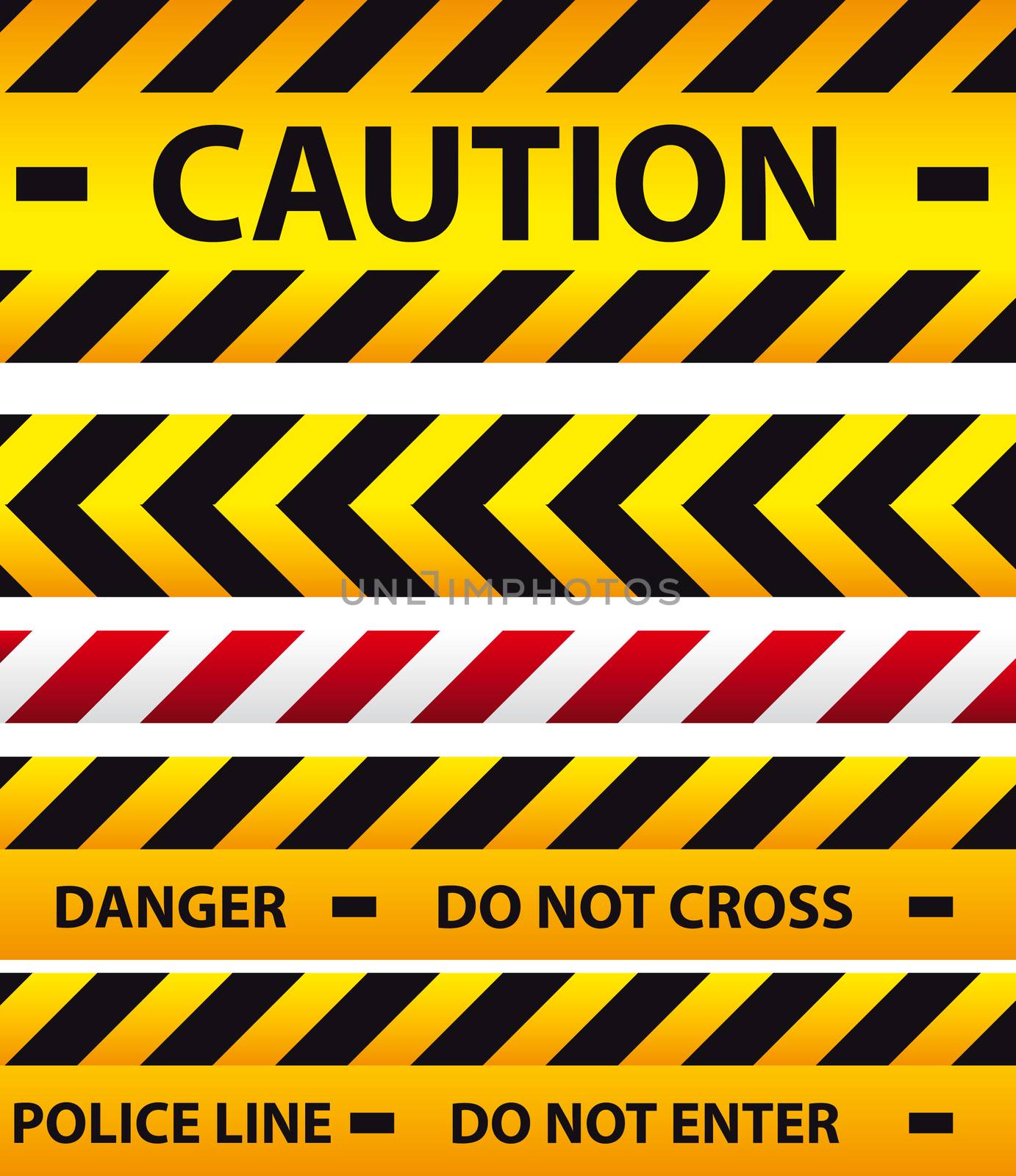 Caution, danger, and police tape by tamaravector