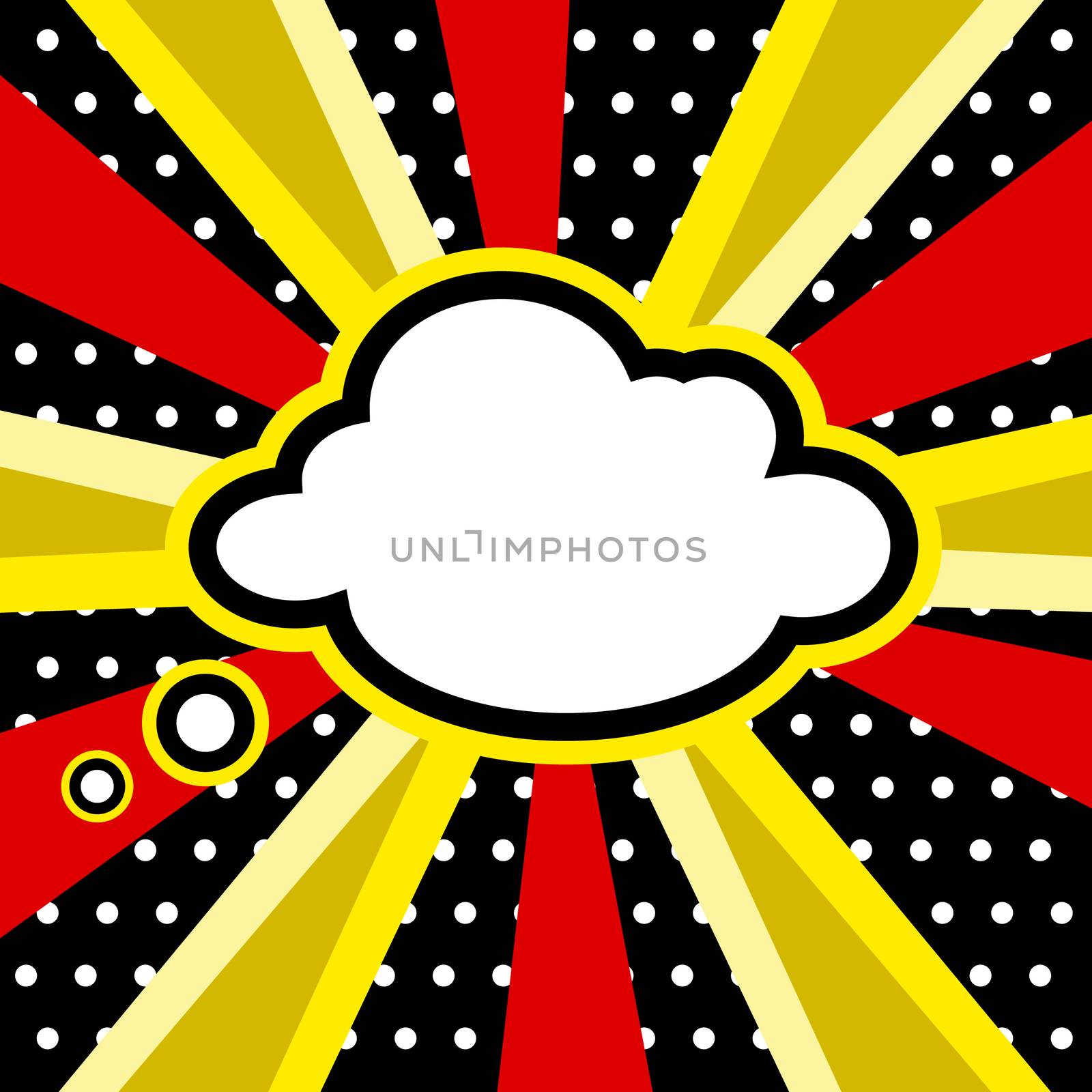 Boom, Pop art inspired illustration of a explosion cloud  by tamaravector