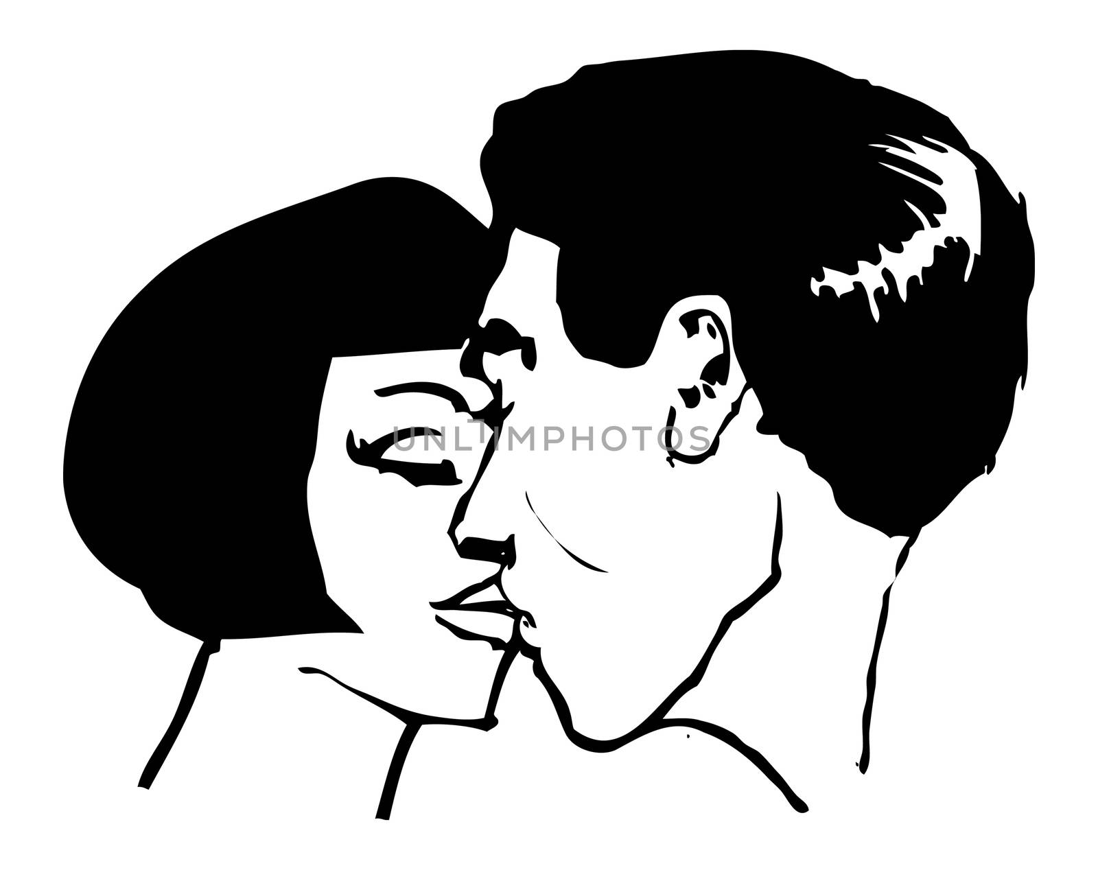 Kissing man and woman Couple in love pop art vector illustration by tamaravector