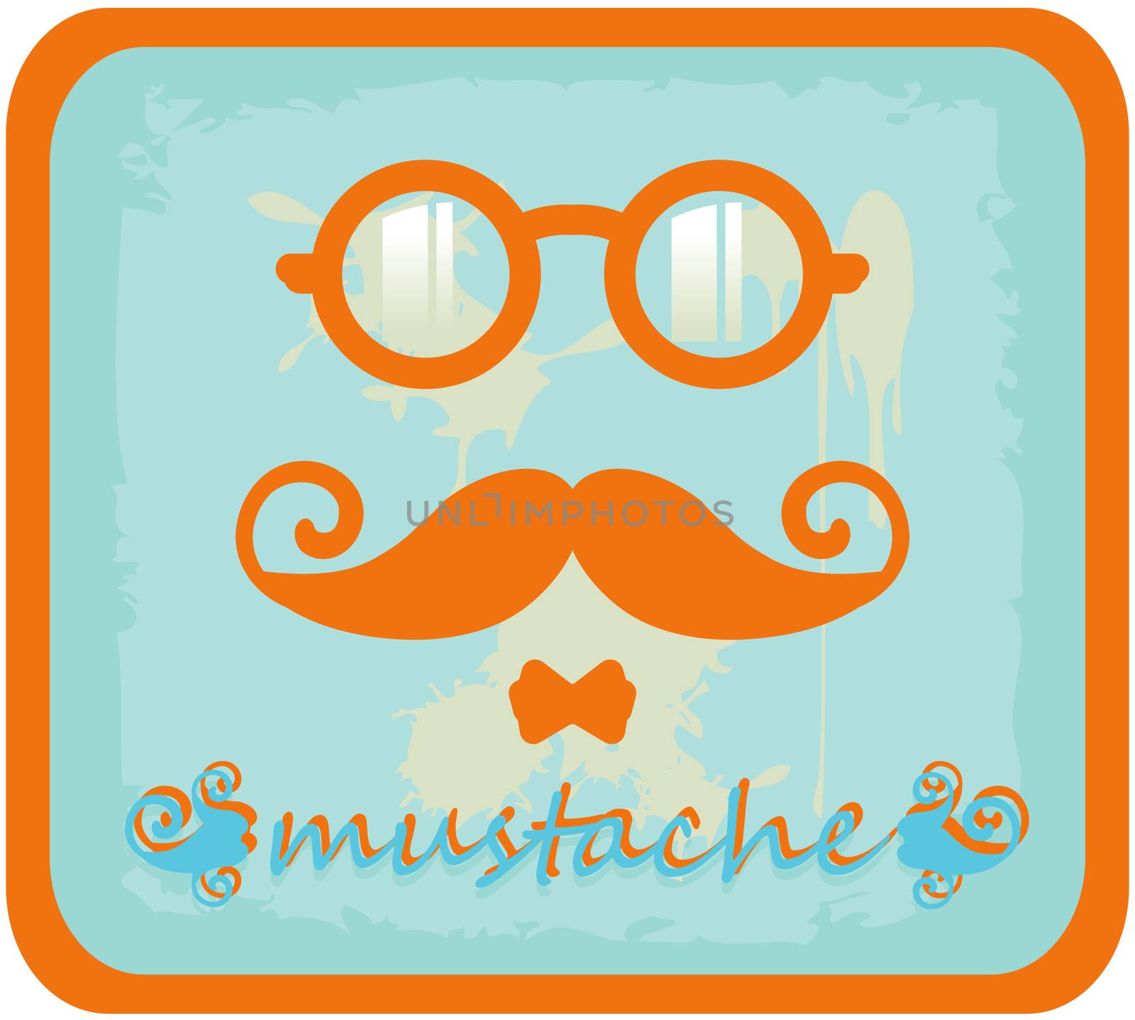 Vector hipster mustache and eyeglasses by tamaravector