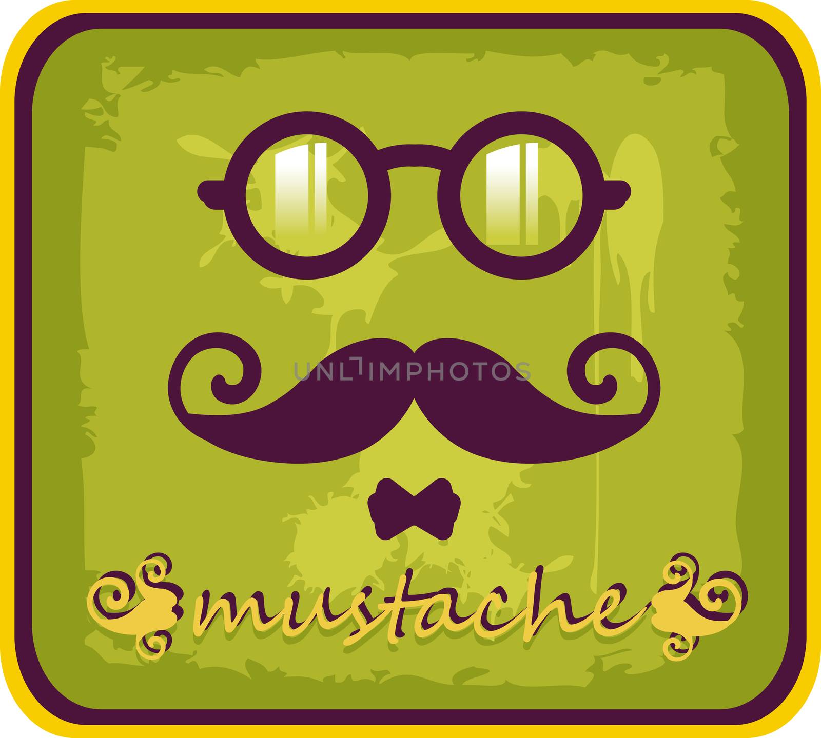 Vector hipster mustache and eyeglasses by tamaravector
