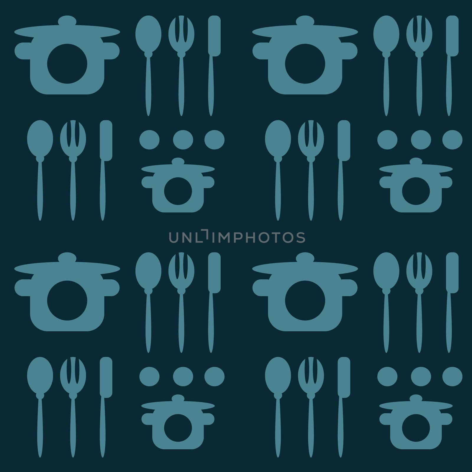 cutlery turquoise seamless pattern