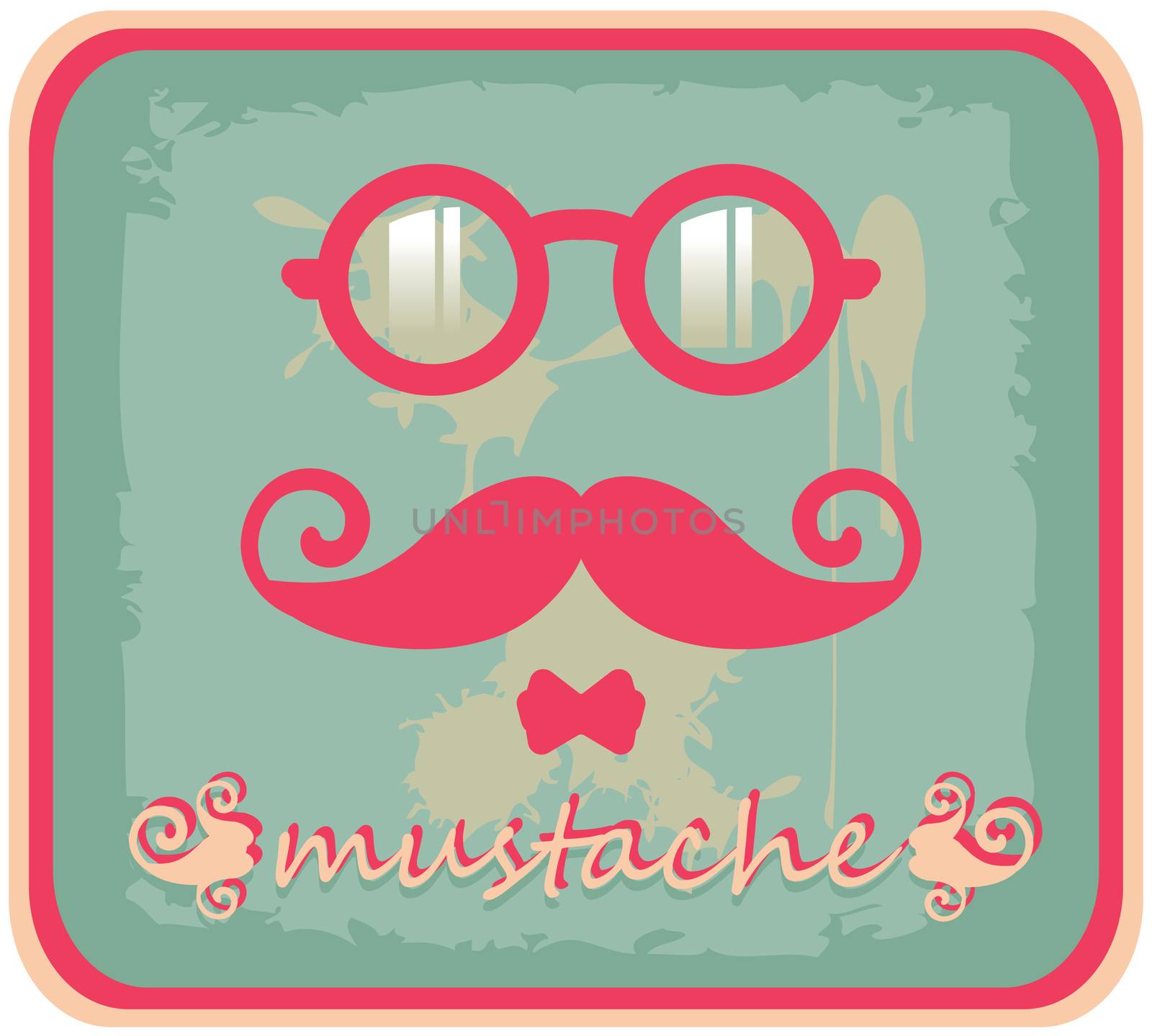 Vector hipster mustache and eyeglasses