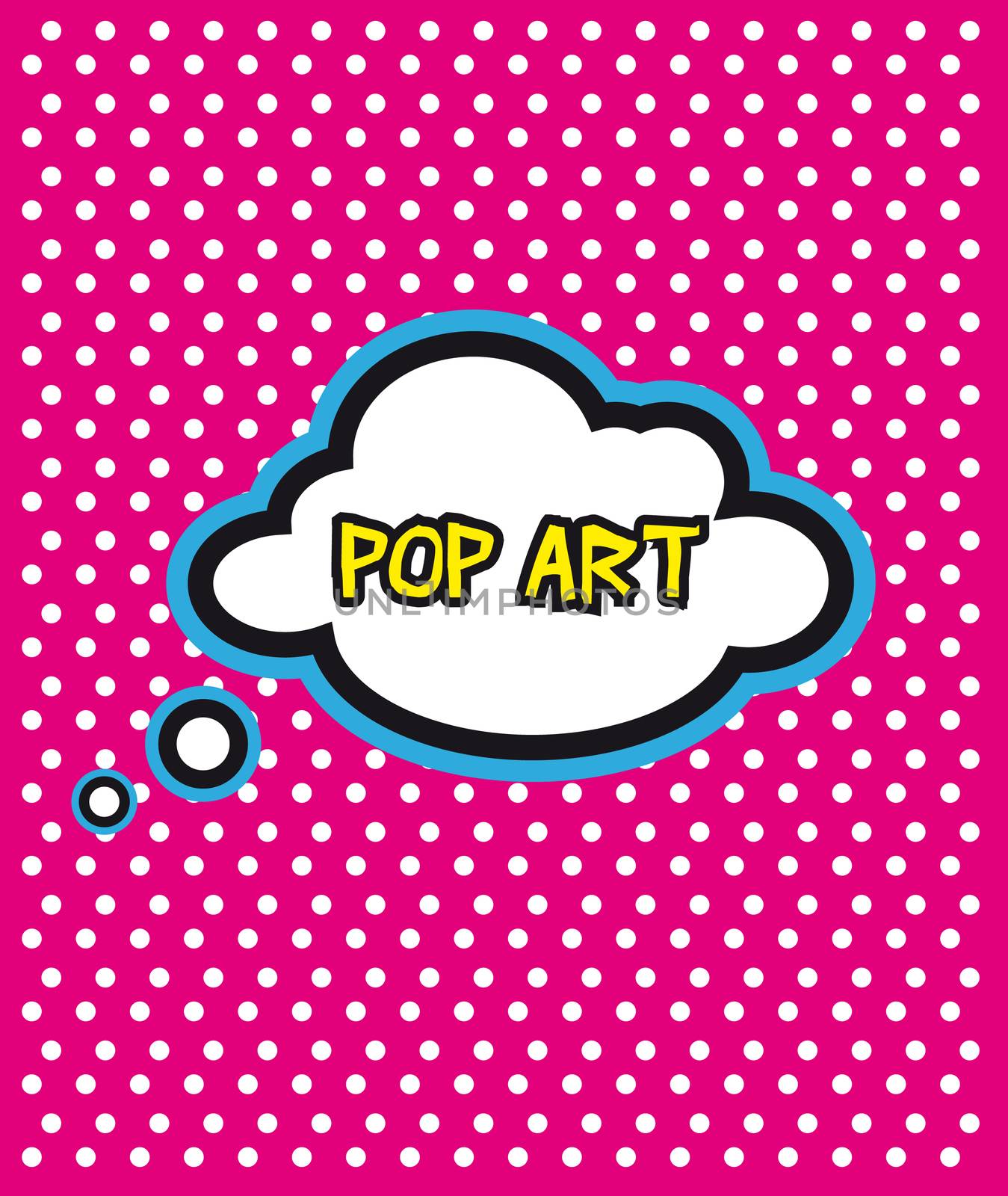 Pop Art cloud bubble on dot background by tamaravector