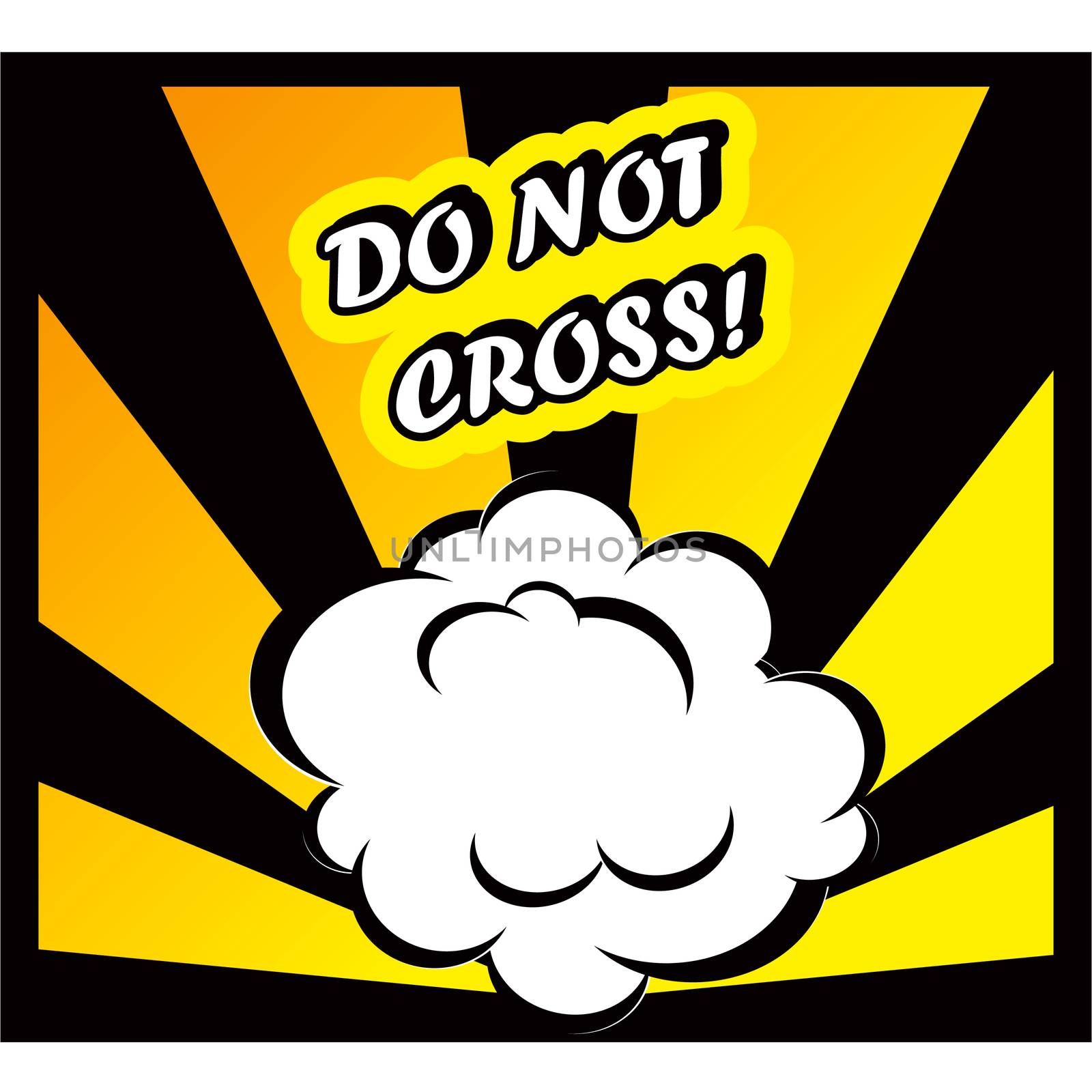 Danger Comic book background Do Not Cross! sign Card Pop Art office stamp with the word Do Not Cross