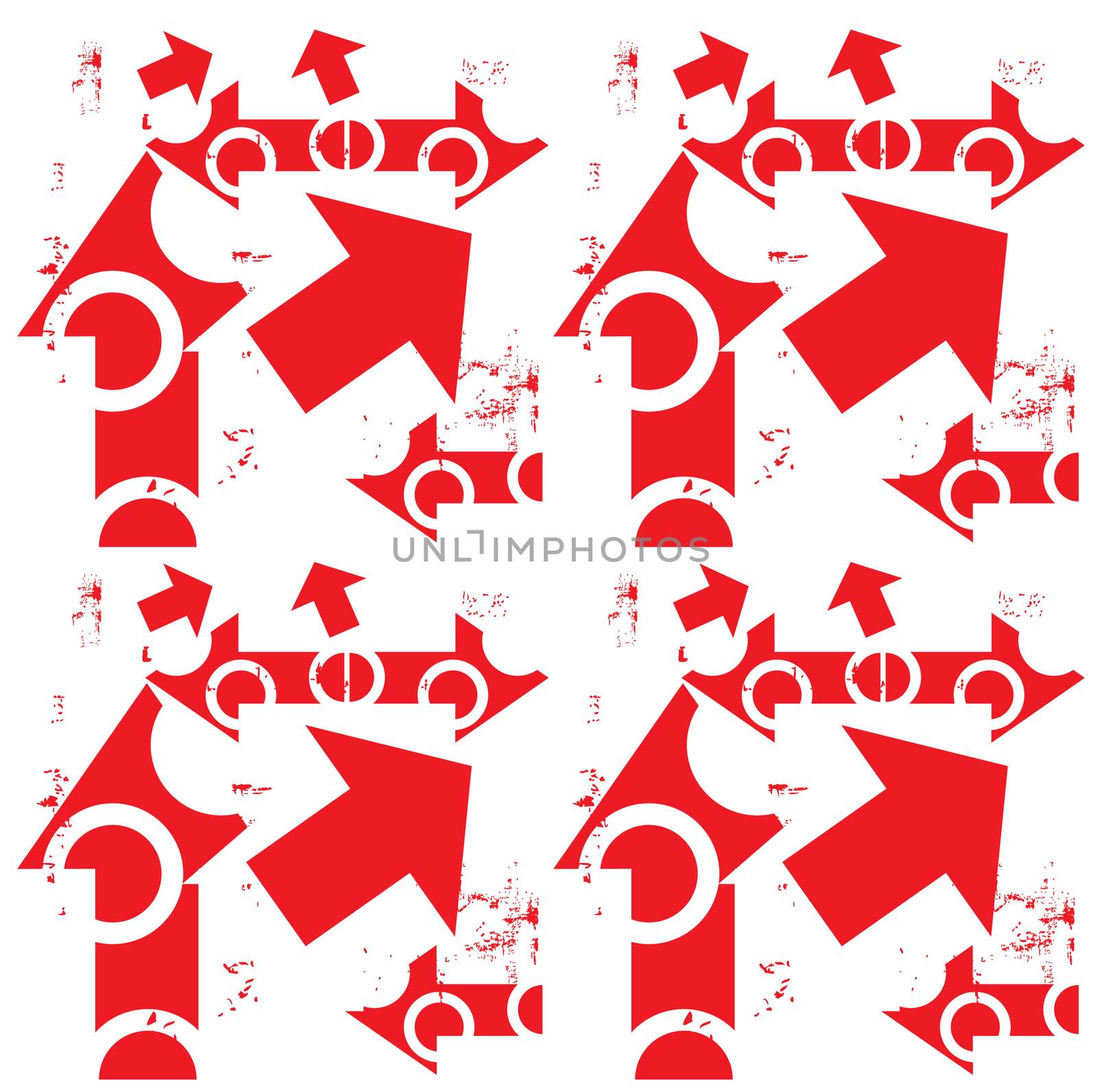 arrow white & grunge on red seamless pattern