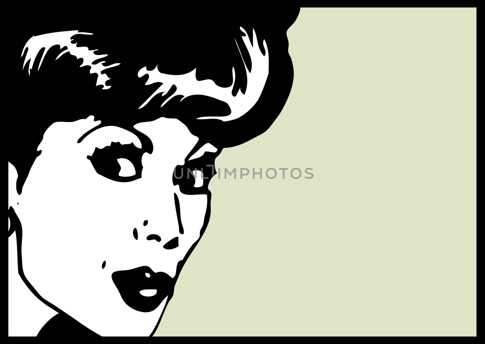 Vintage Clip Art Woman Secret card by tamaravector