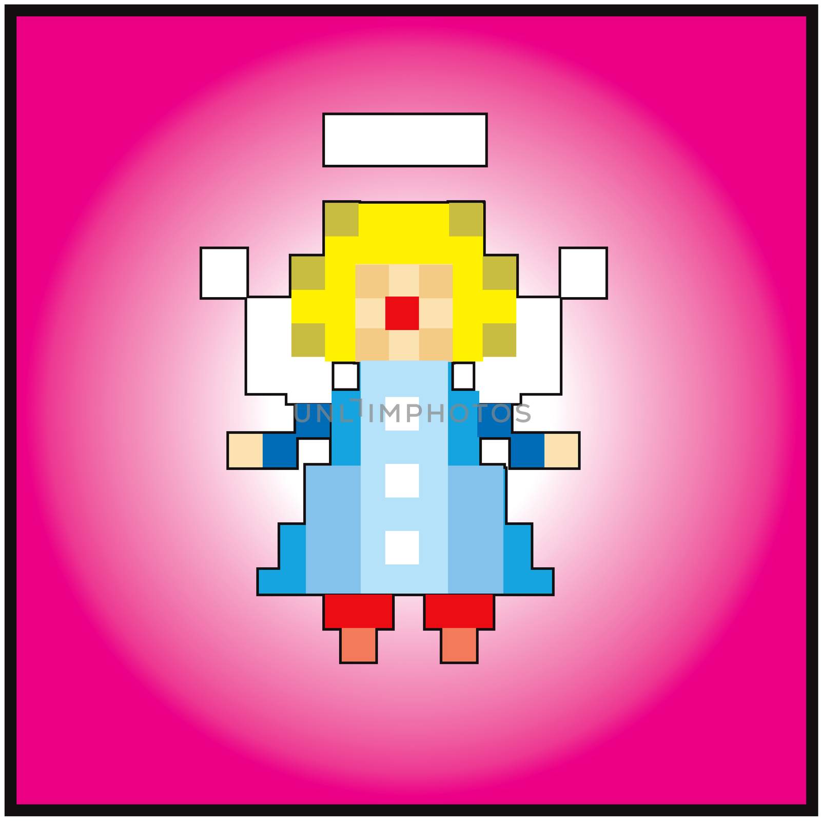 Pixel little angel greeting card by tamaravector