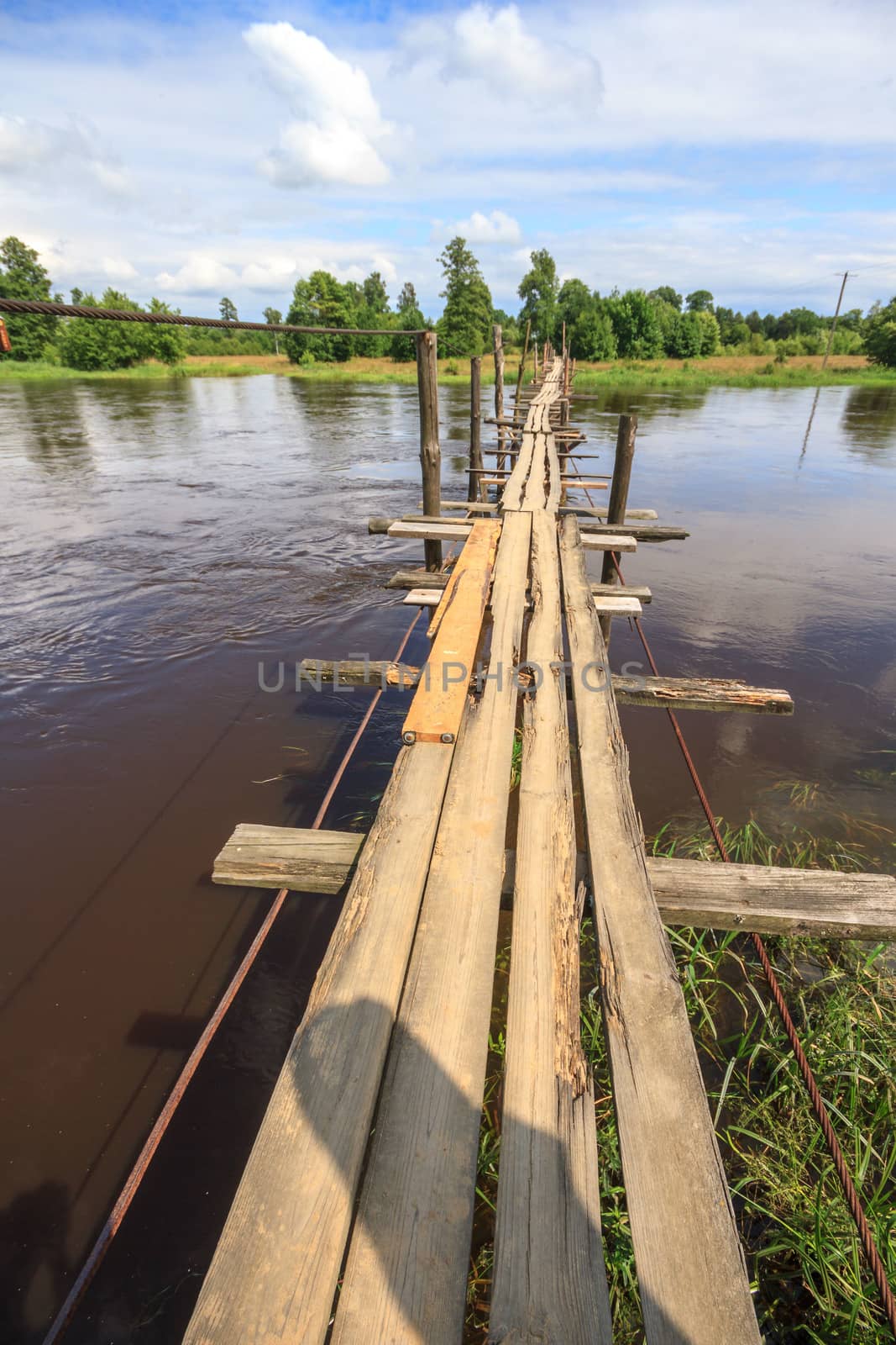 bridge on the blue river,  construction, environmental engineering