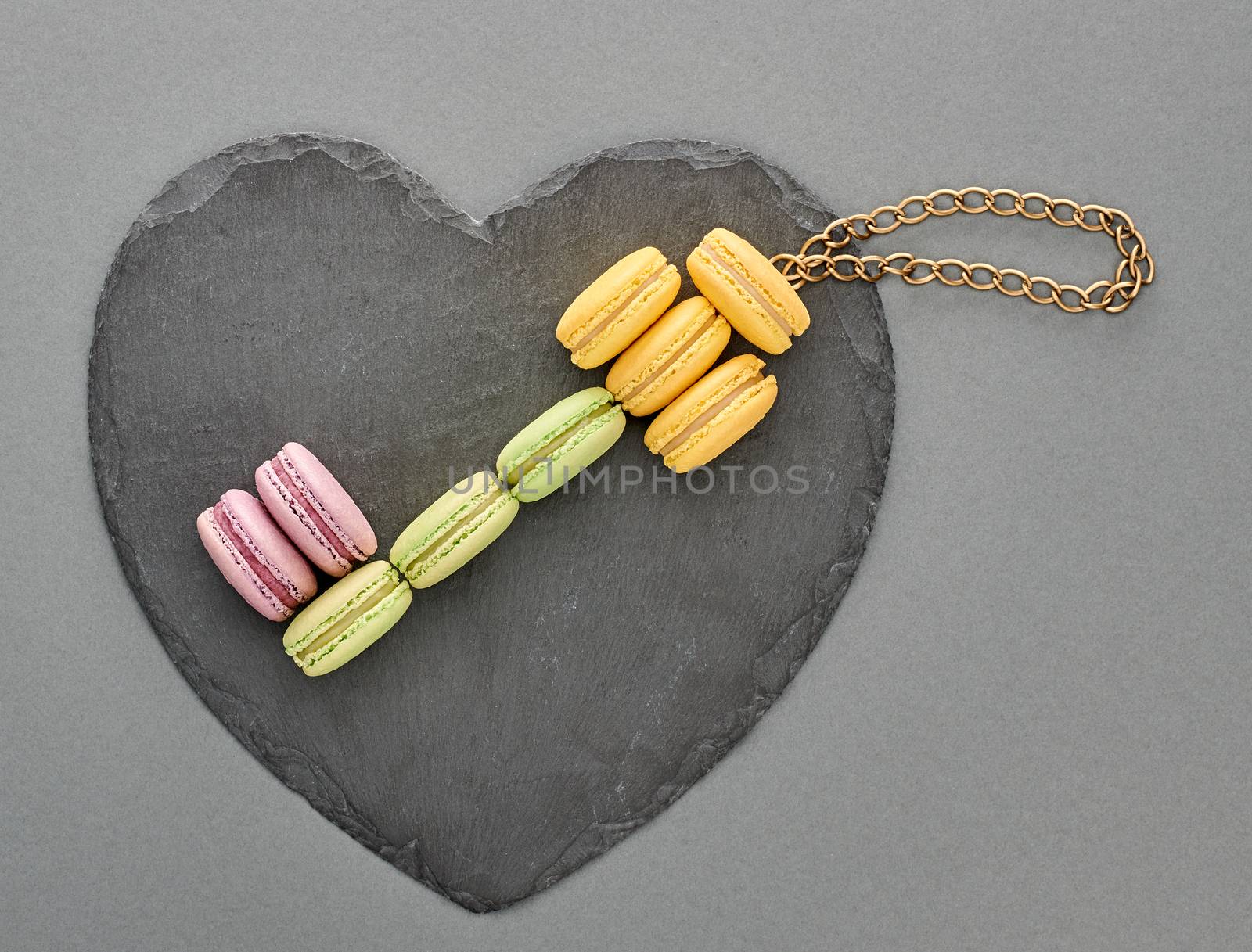 Still life macarons, key shape,heart.Love concept  by 918