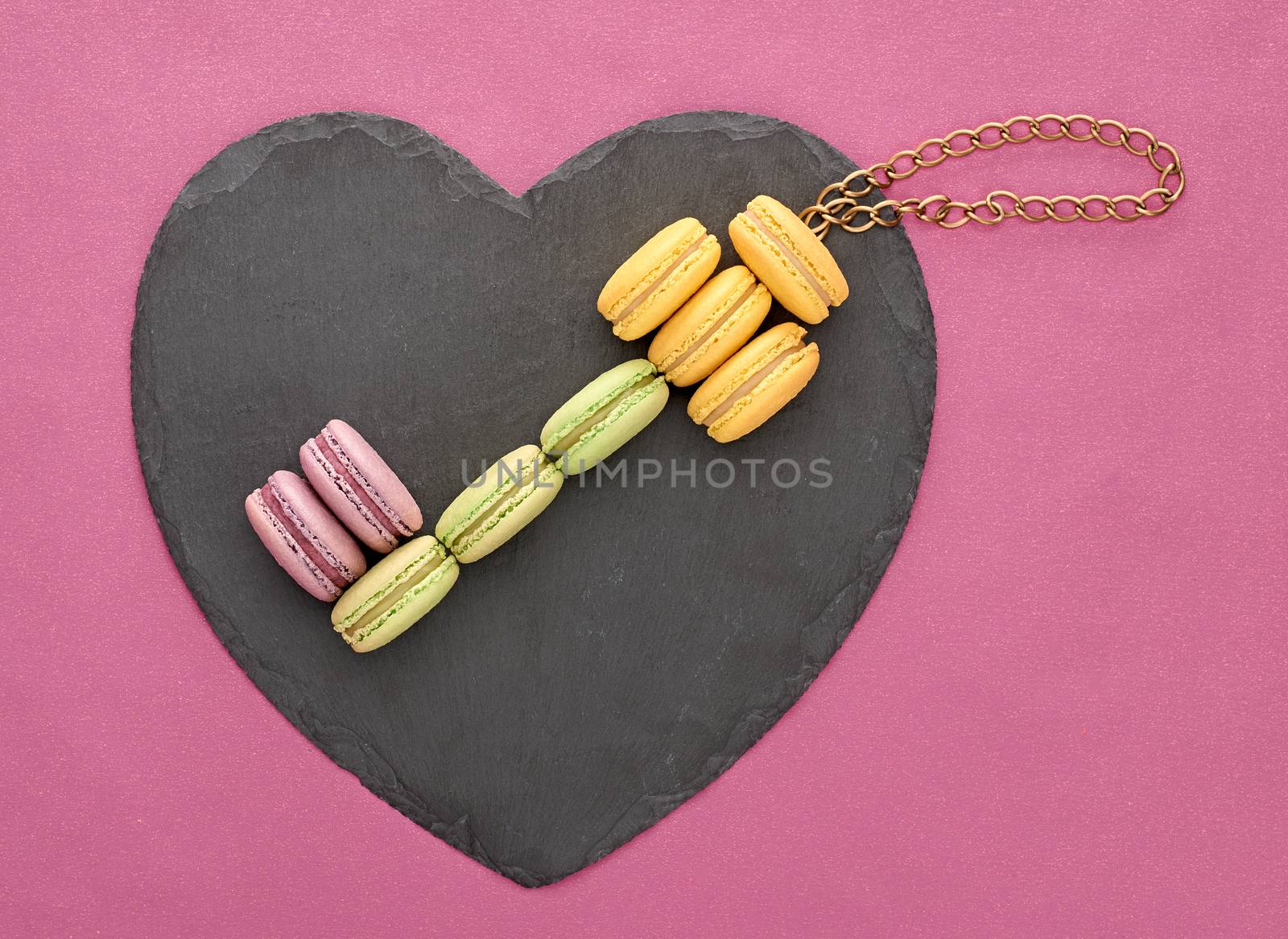 Still life macarons, key shape,heart.Love concept  by 918