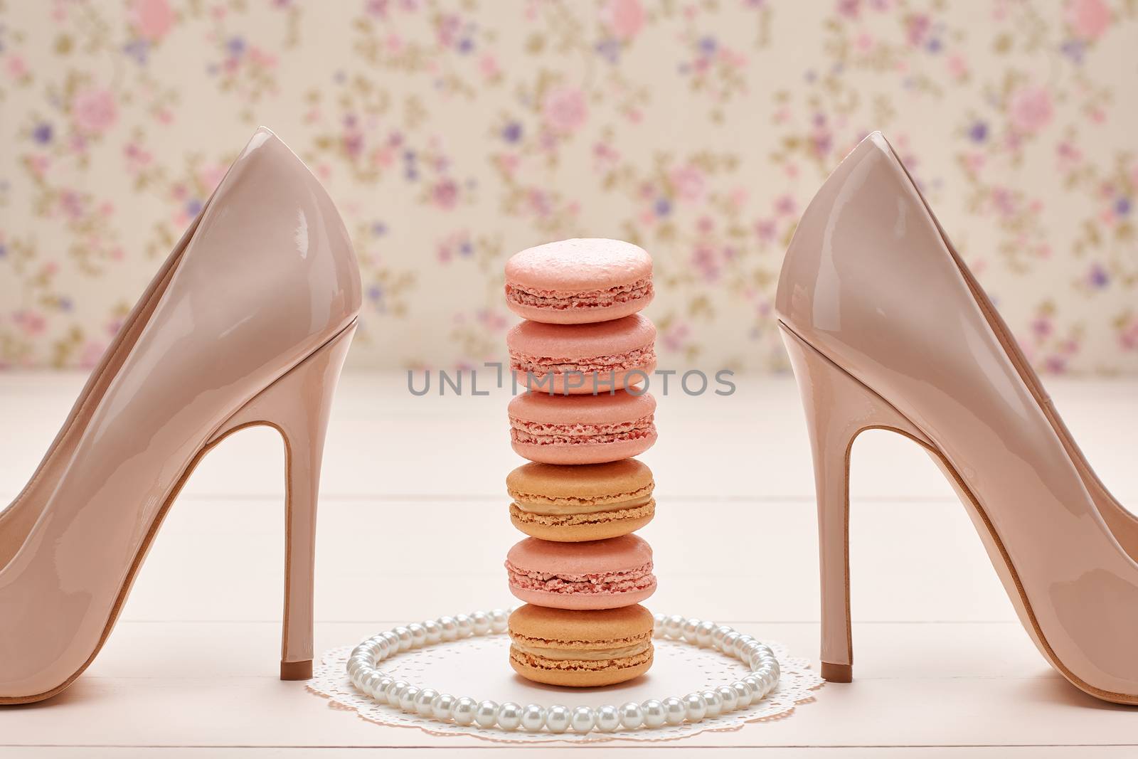 Woman essentials, fashion high heels. Macarons   by 918