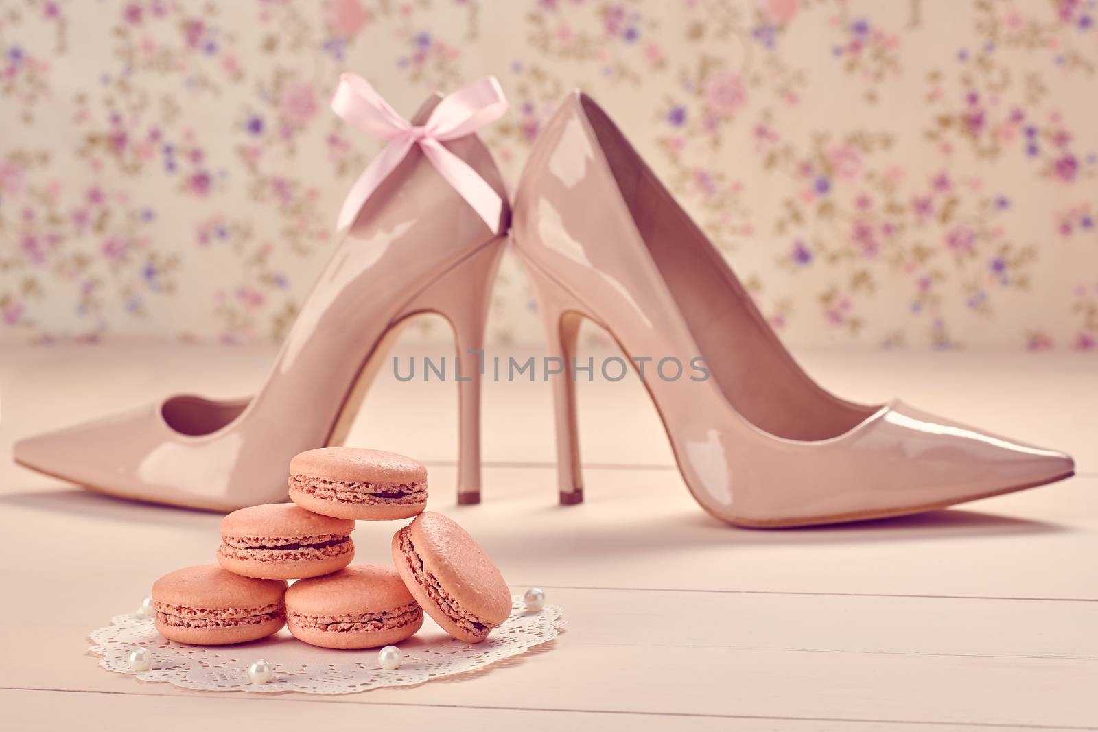 Woman essentials, fashion high heels. Macarons   by 918