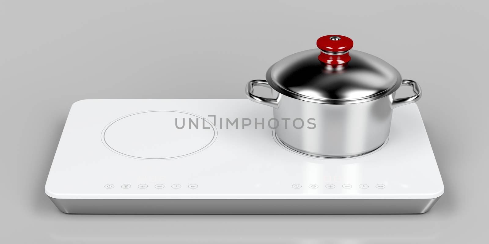 Preparing food on induction cooktop by magraphics