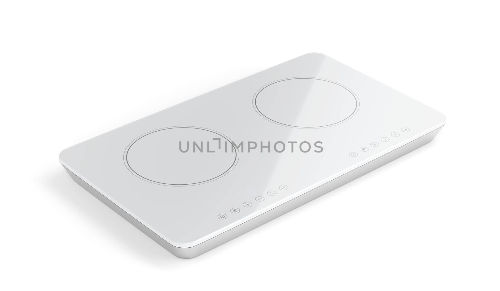 Modern white ceramic cooktop on white background