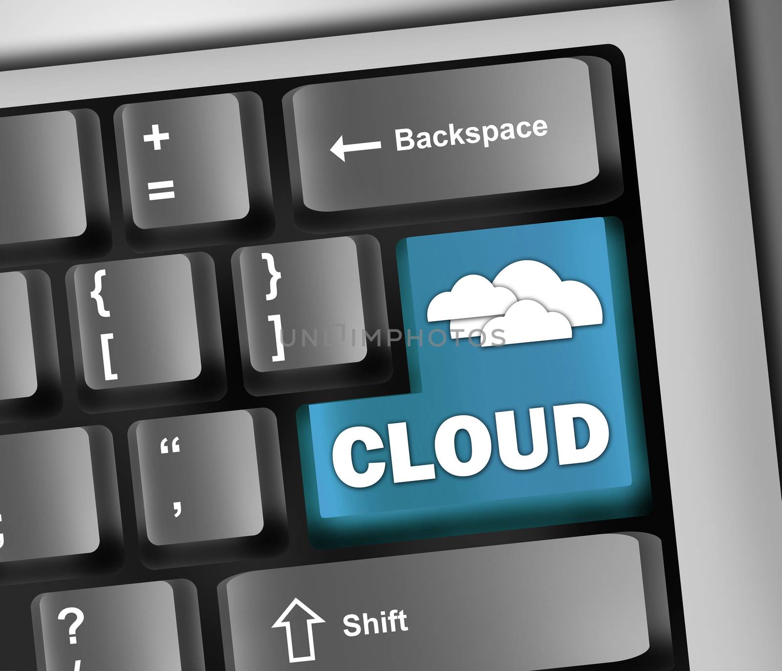 Keyboard Illustration "Cloud Computing"