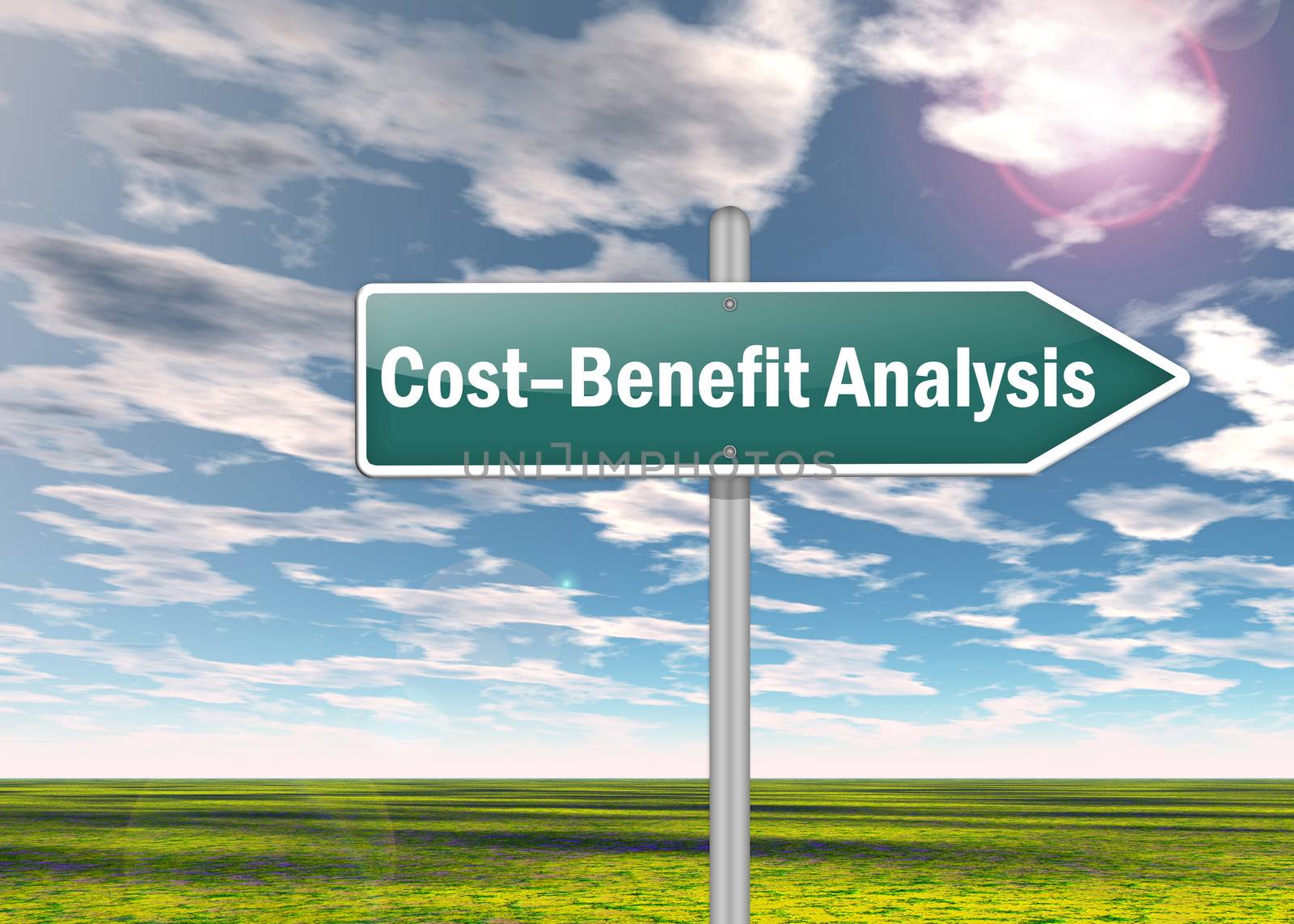 Signpost "Cost-Benefit Analysis" by mindscanner