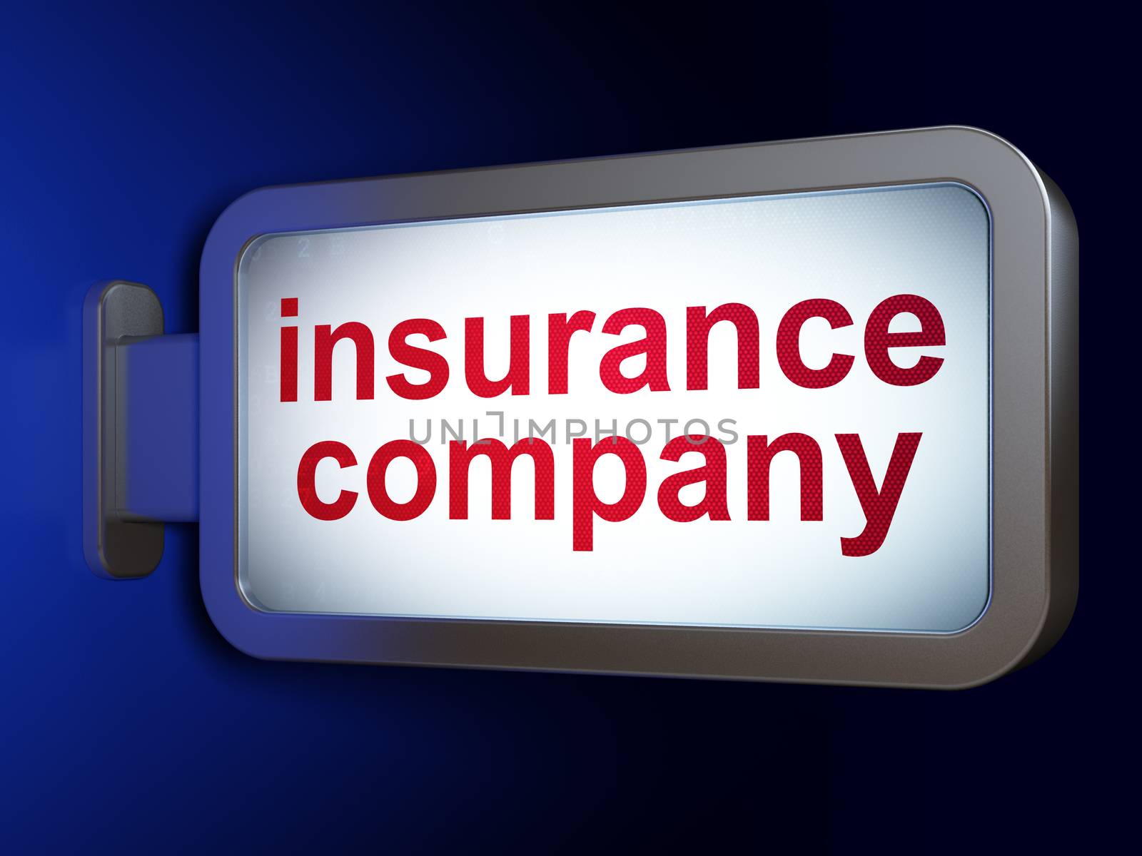 Insurance concept: Insurance Company on advertising billboard background, 3d render