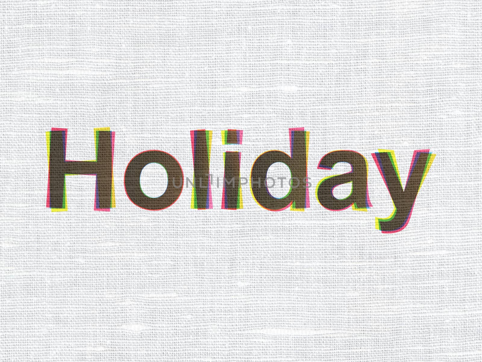 Entertainment, concept: CMYK Holiday on linen fabric texture background