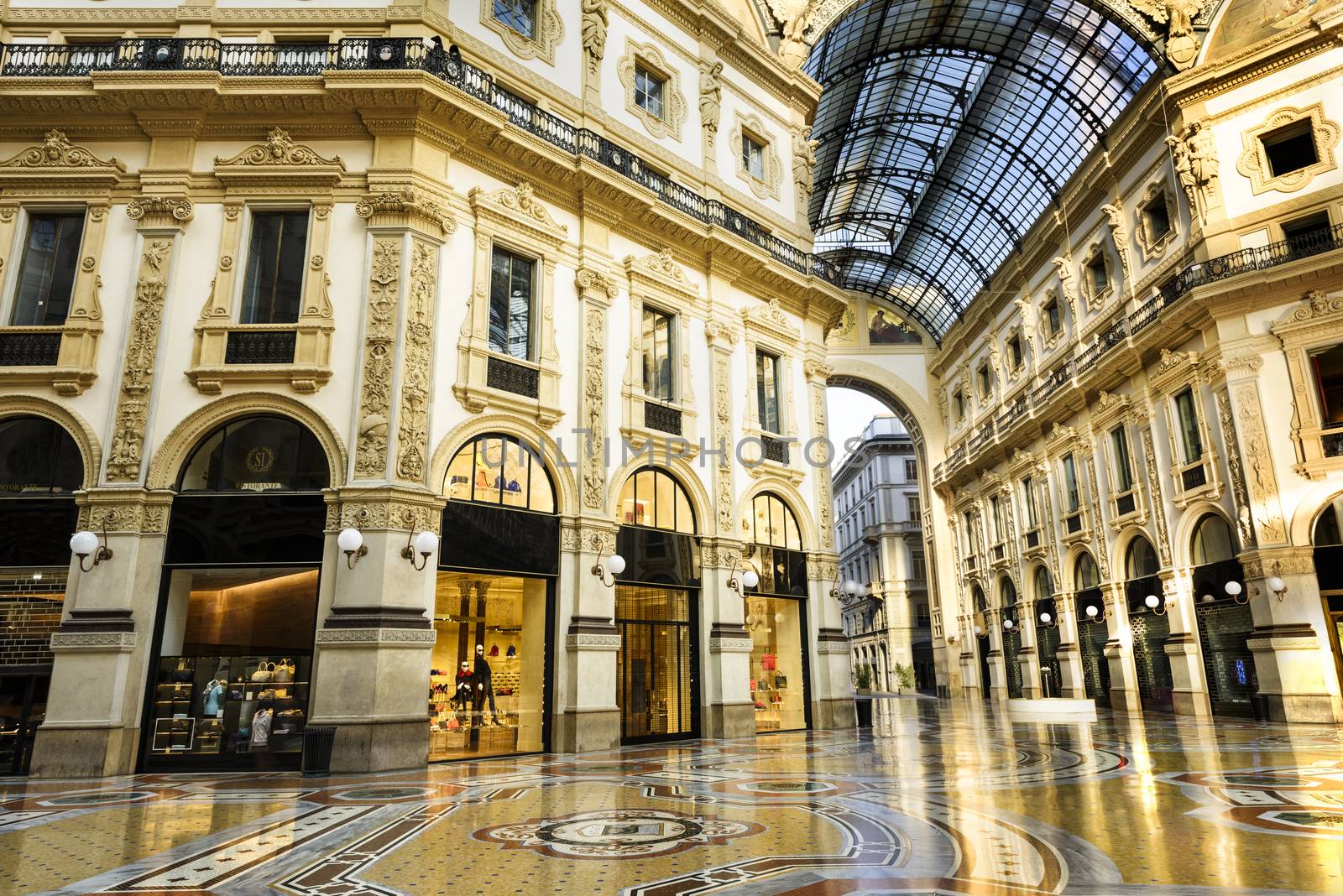 Glass dome of Galleria Vittorio Emanuele in Milan, Italy