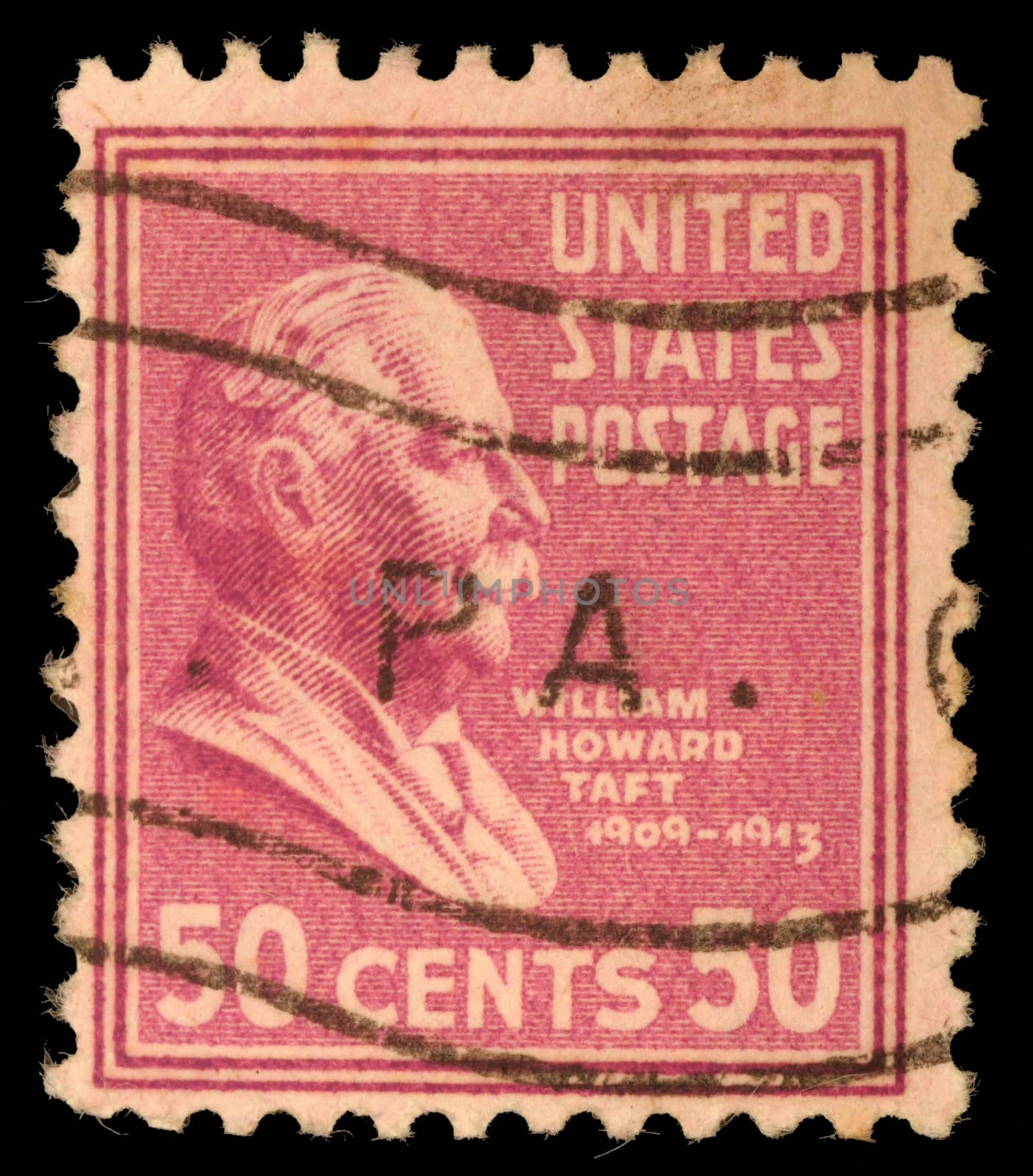Stamp printed in United States. Displays William Howard Taft. United States - circa 1938