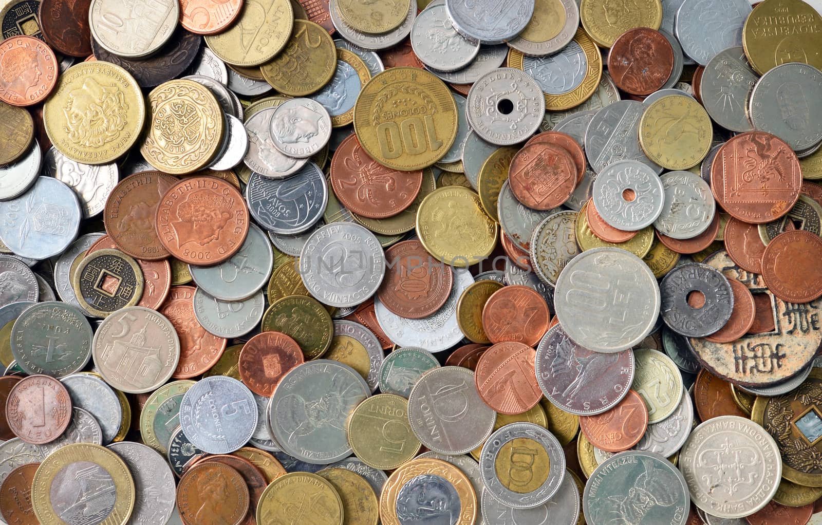 international coins texture metal money pattern background