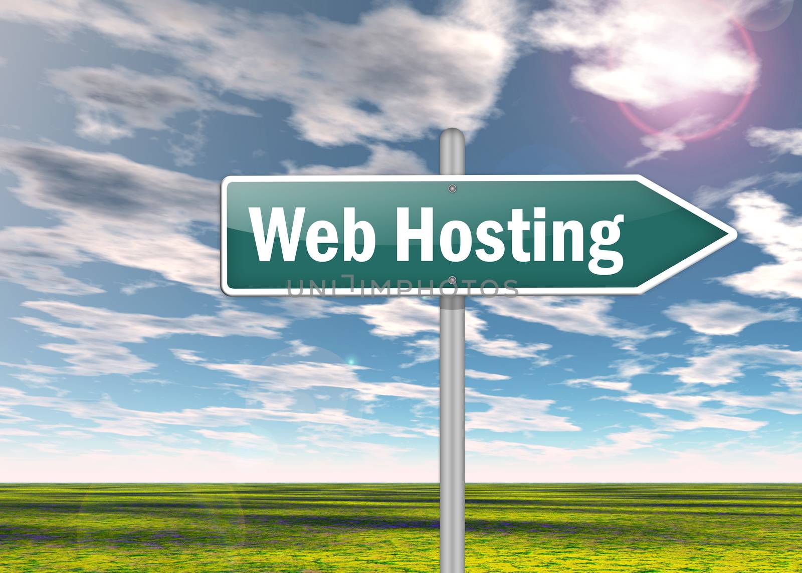 Signpost "Web Hosting" by mindscanner
