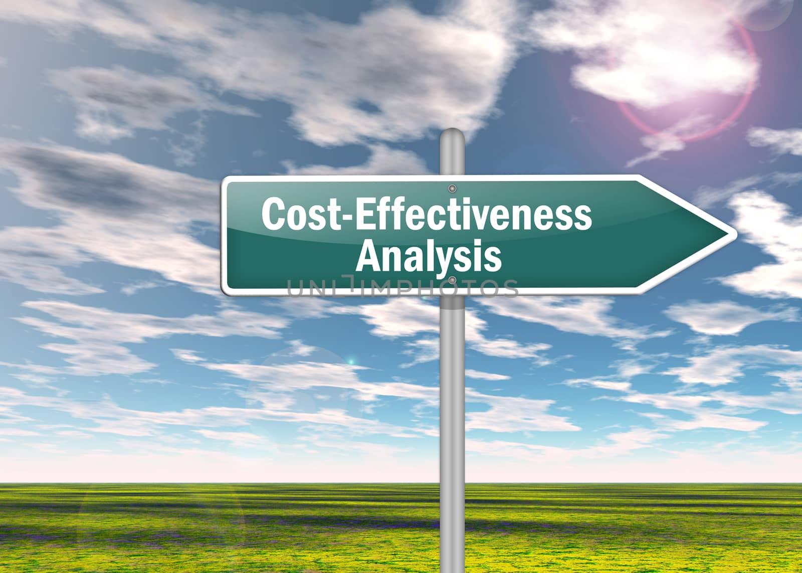 Signpost "Cost-Effectiveness Analysis" by mindscanner