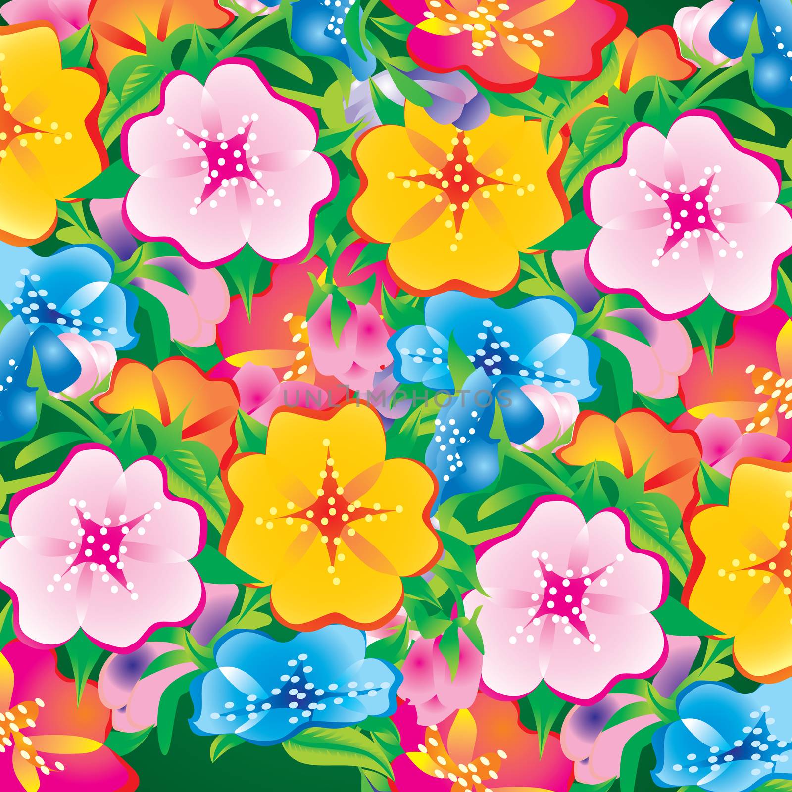 colorful flowers pattern background