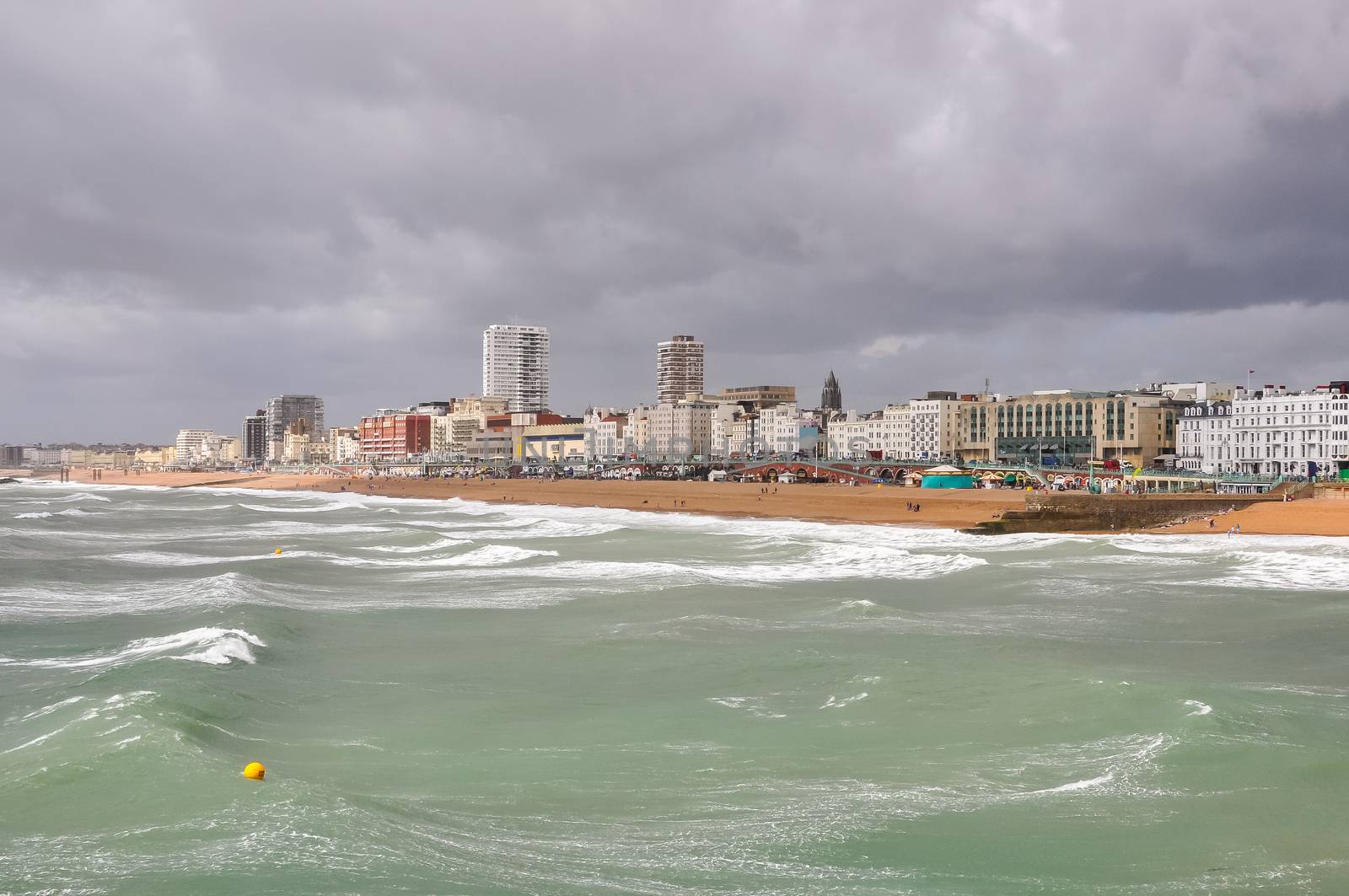 Panorama Brighton on a cloudy day, East Sussex, United Kingdom