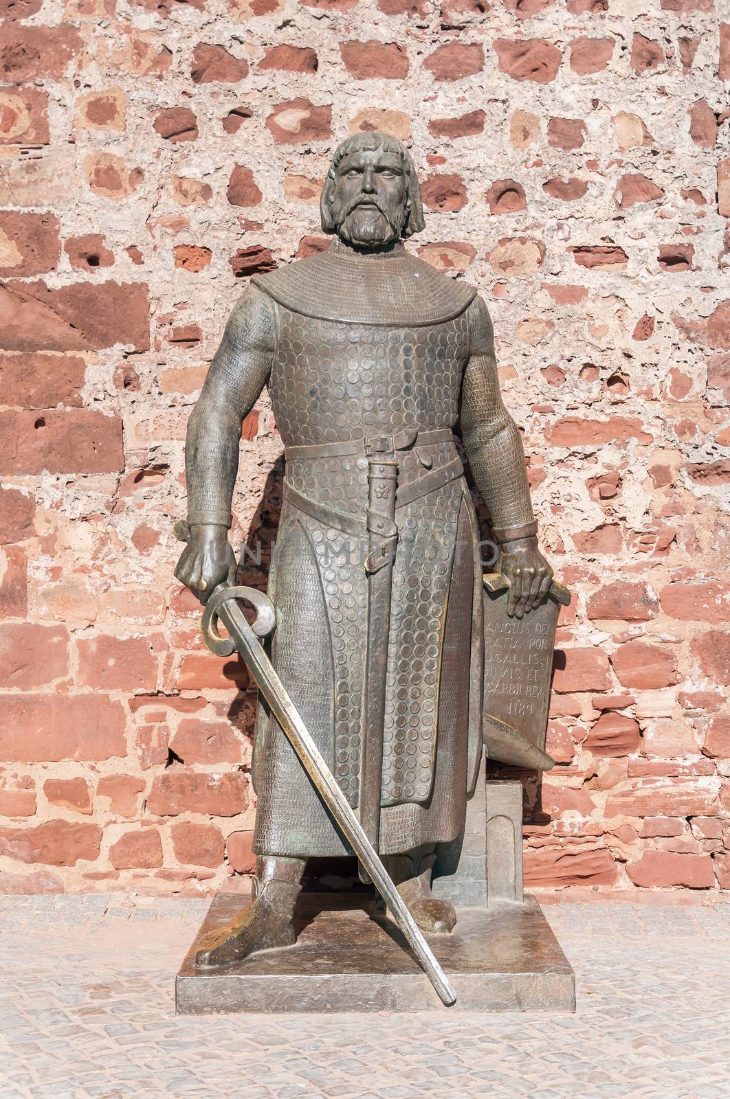 Statute of king Sancho I of Portugal at the entrance of Silves Castle