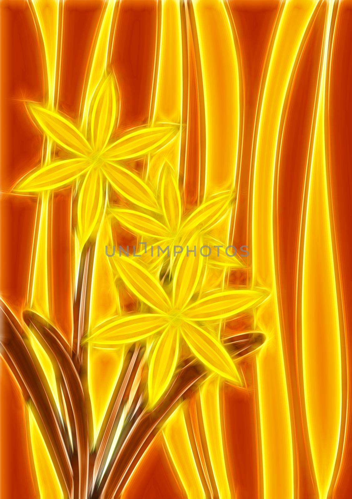 yellow staines glass with flowers by CherJu