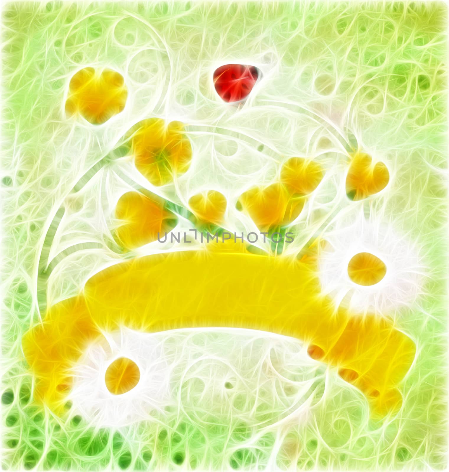 yellow grunge scroll nature illustration