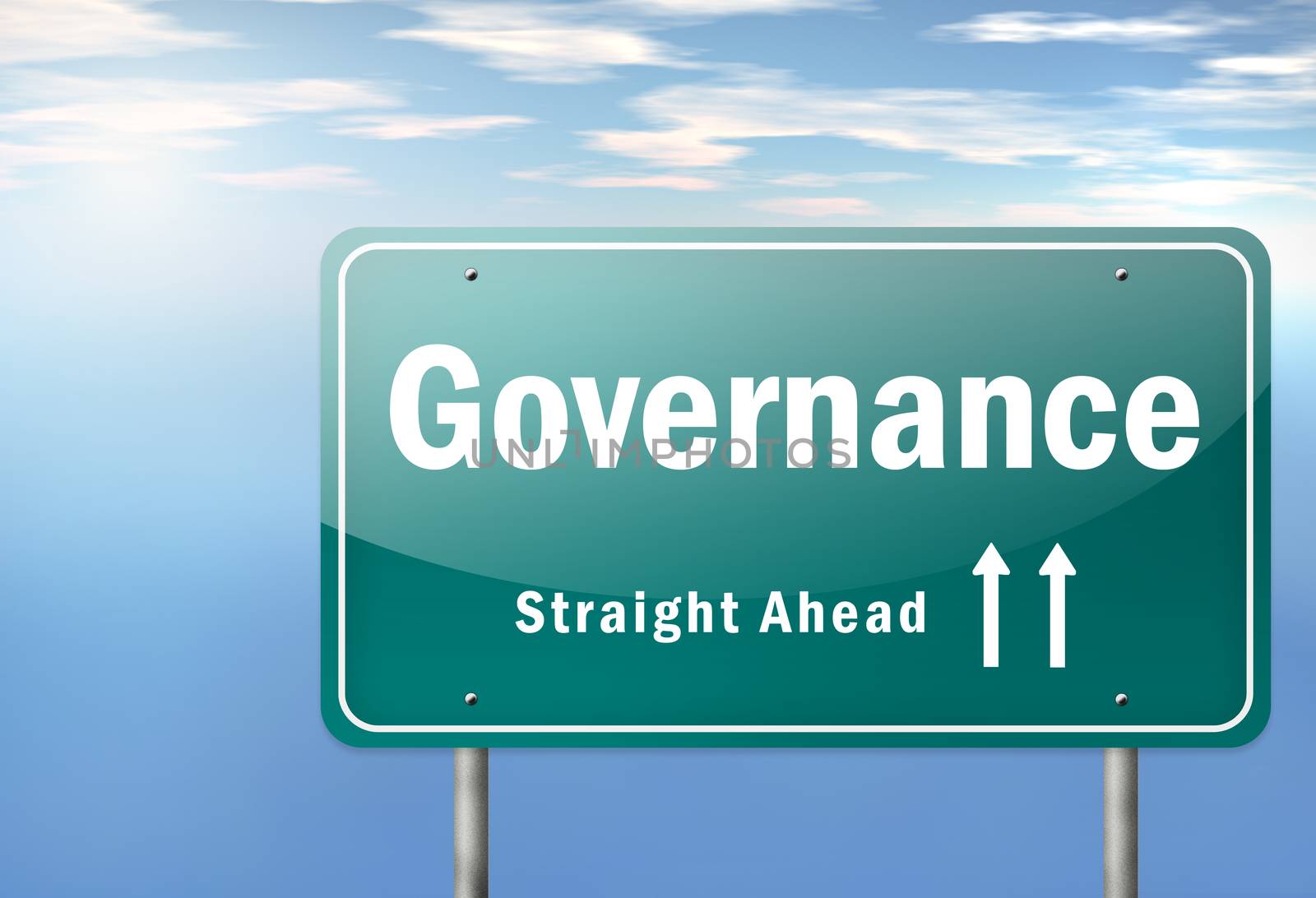 Highway Signpost with Governance wording