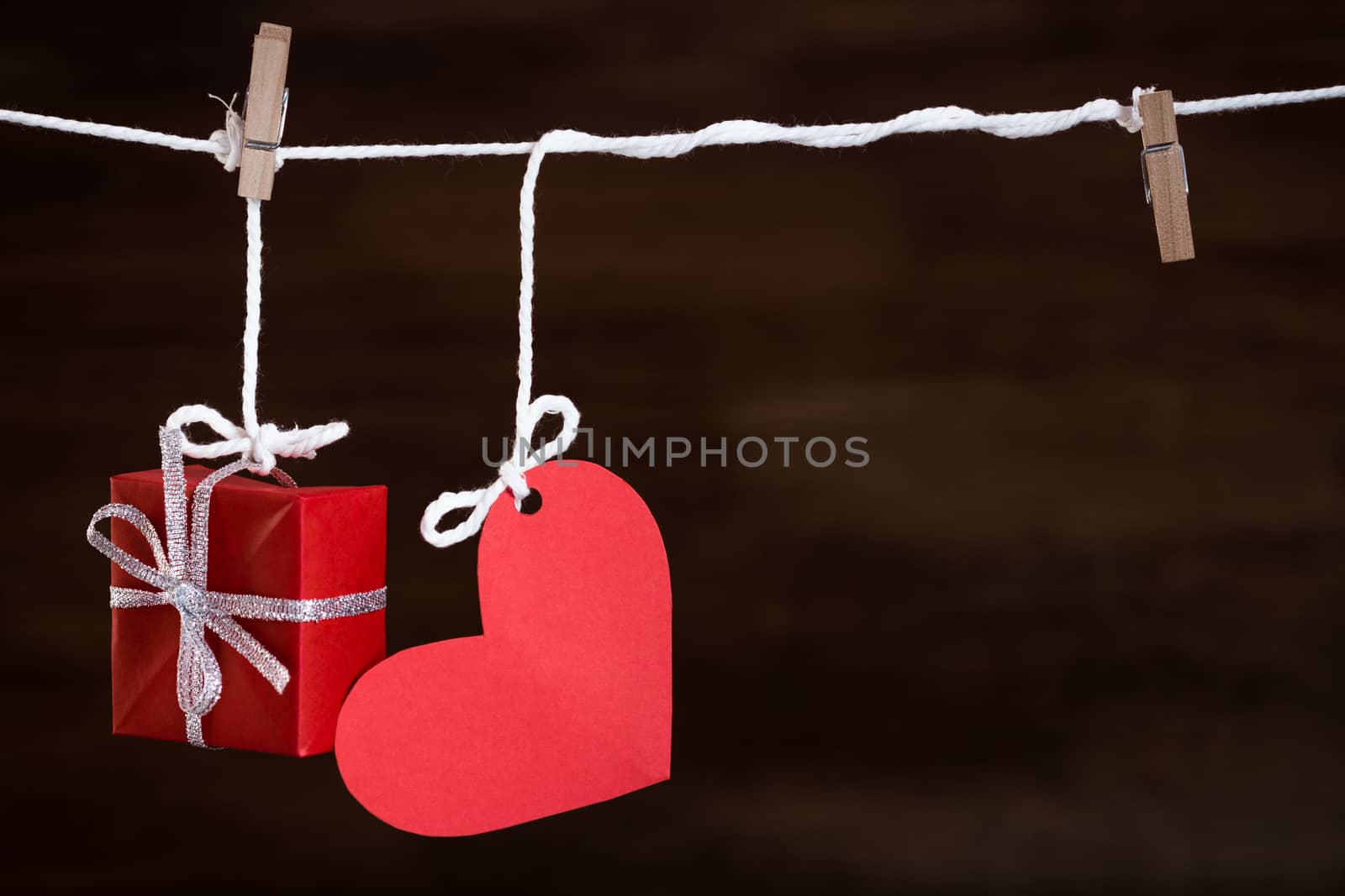 heart love and gift on clothes line by blackzheep